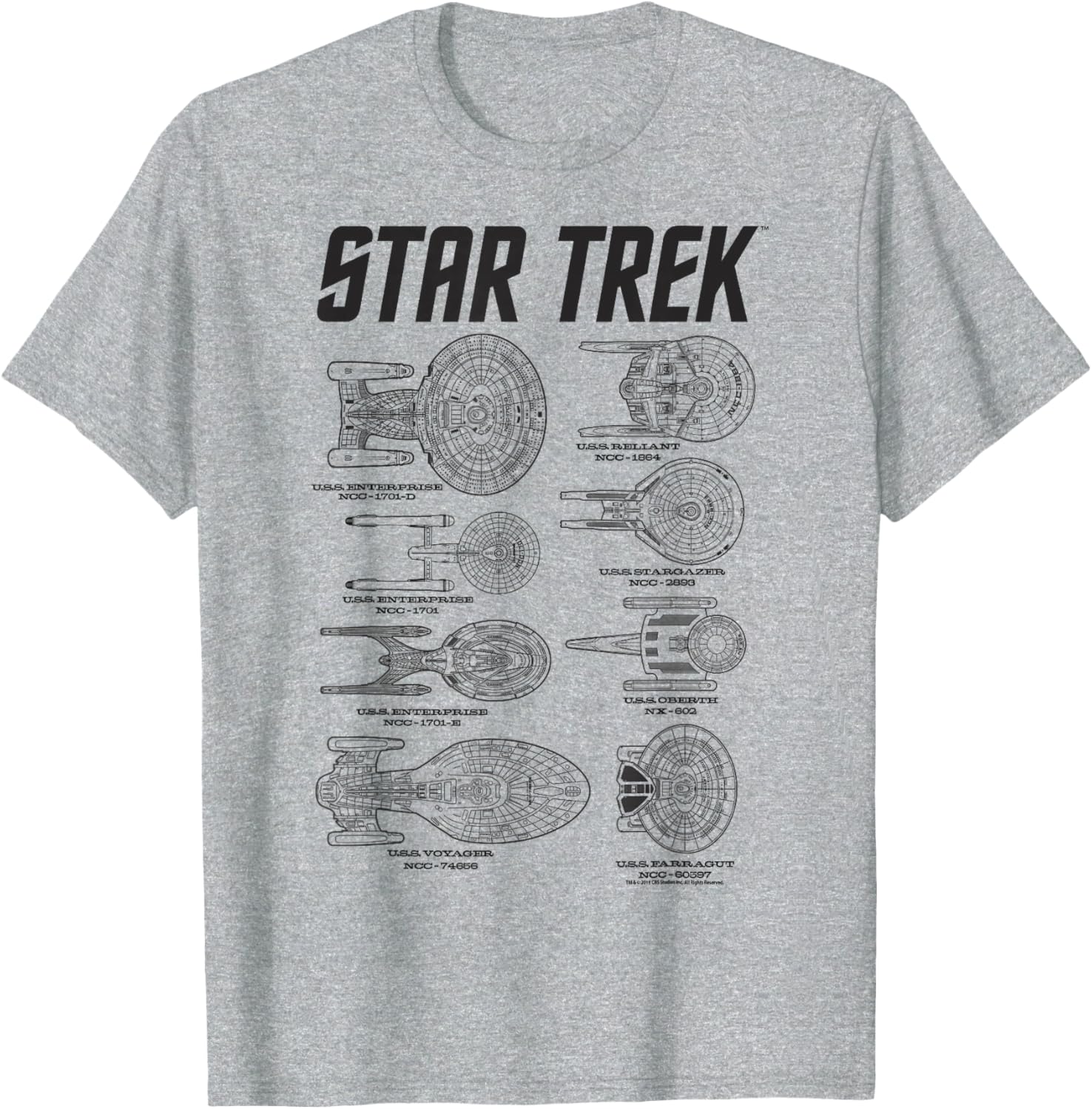 Star Trek Starfleet Enterprise Spaceship Textbook T-Shirt for Fans - 8