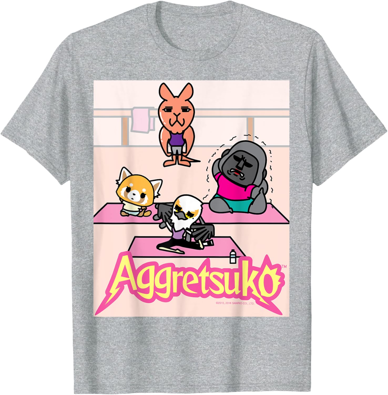 Aggretsuko Yoga Pose Tee Shirt for Fans of Yoga and Anime Style - 3