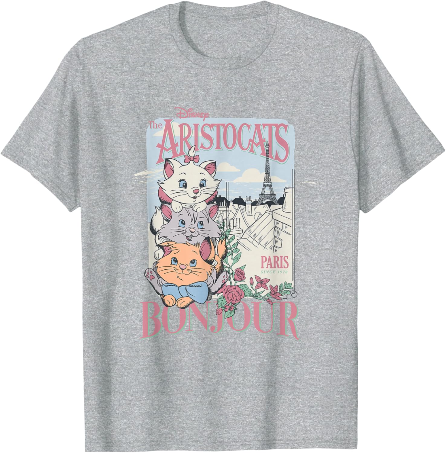 Disney Aristocats Bonjour Paris Vintage T-Shirt for Cat Lovers - 3