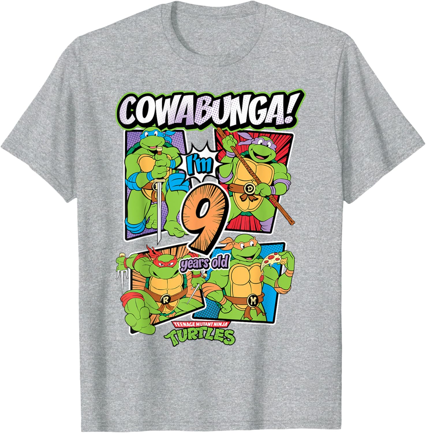 Mademark Teenage Mutant Ninja Turtles Cowabunga 9th Birthday T-Shirt - 7