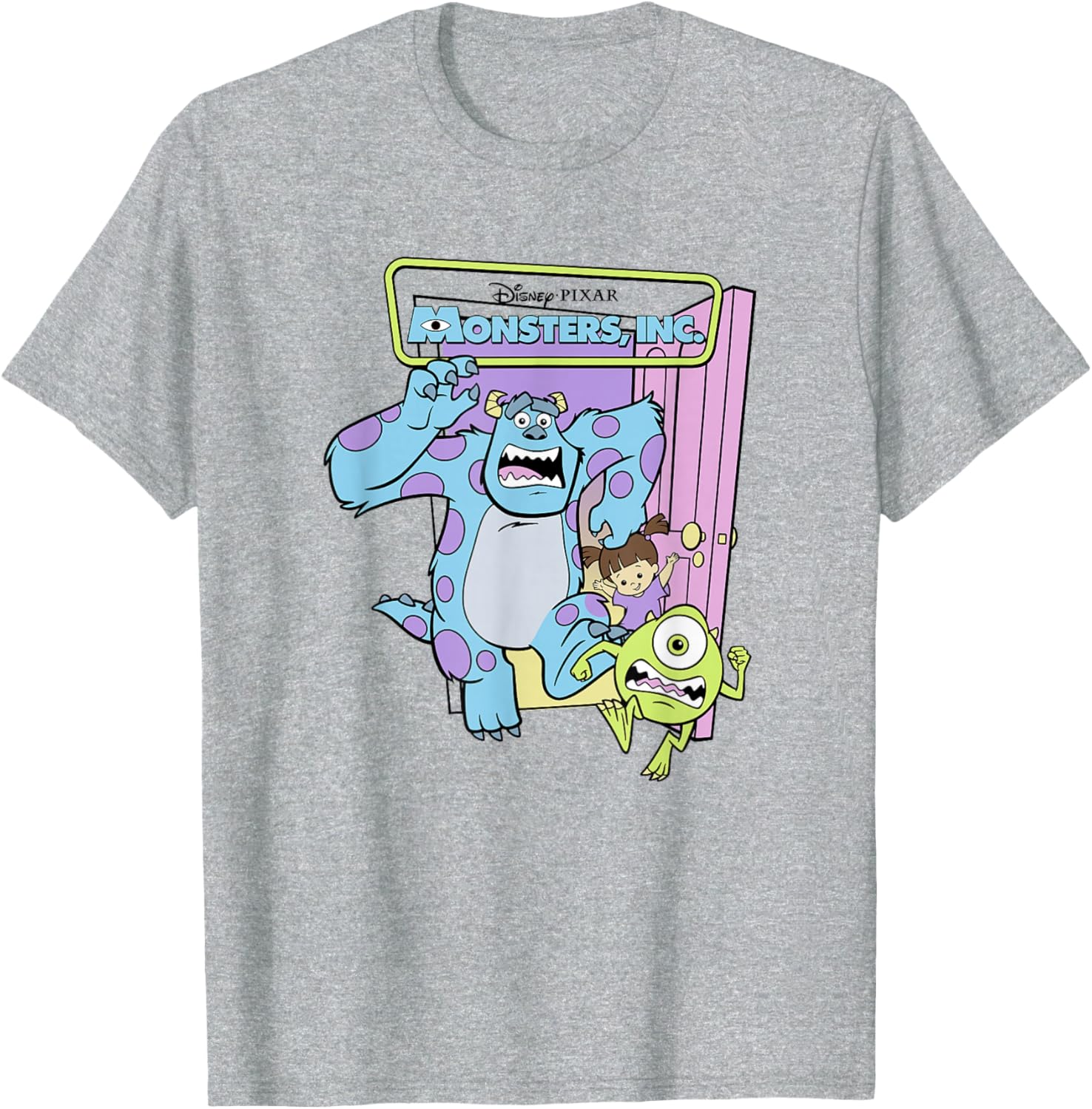 Monsters Inc Sulley Mike Boo Trio Logo T-Shirt for Fans and Collectors - 5