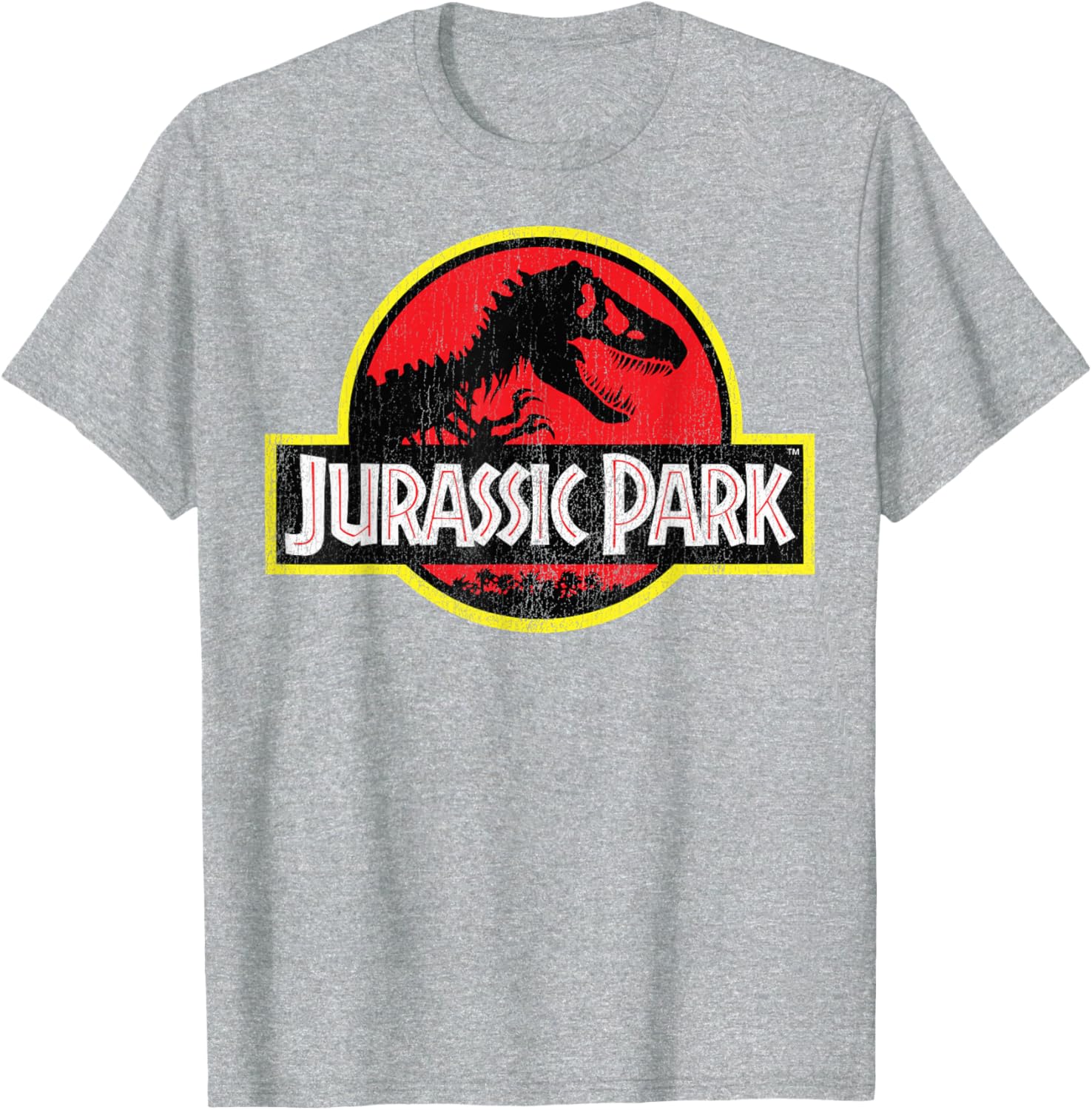 Jurassic Park Vintage Distressed Logo T-Shirt Classic Fit Black Tee - 3