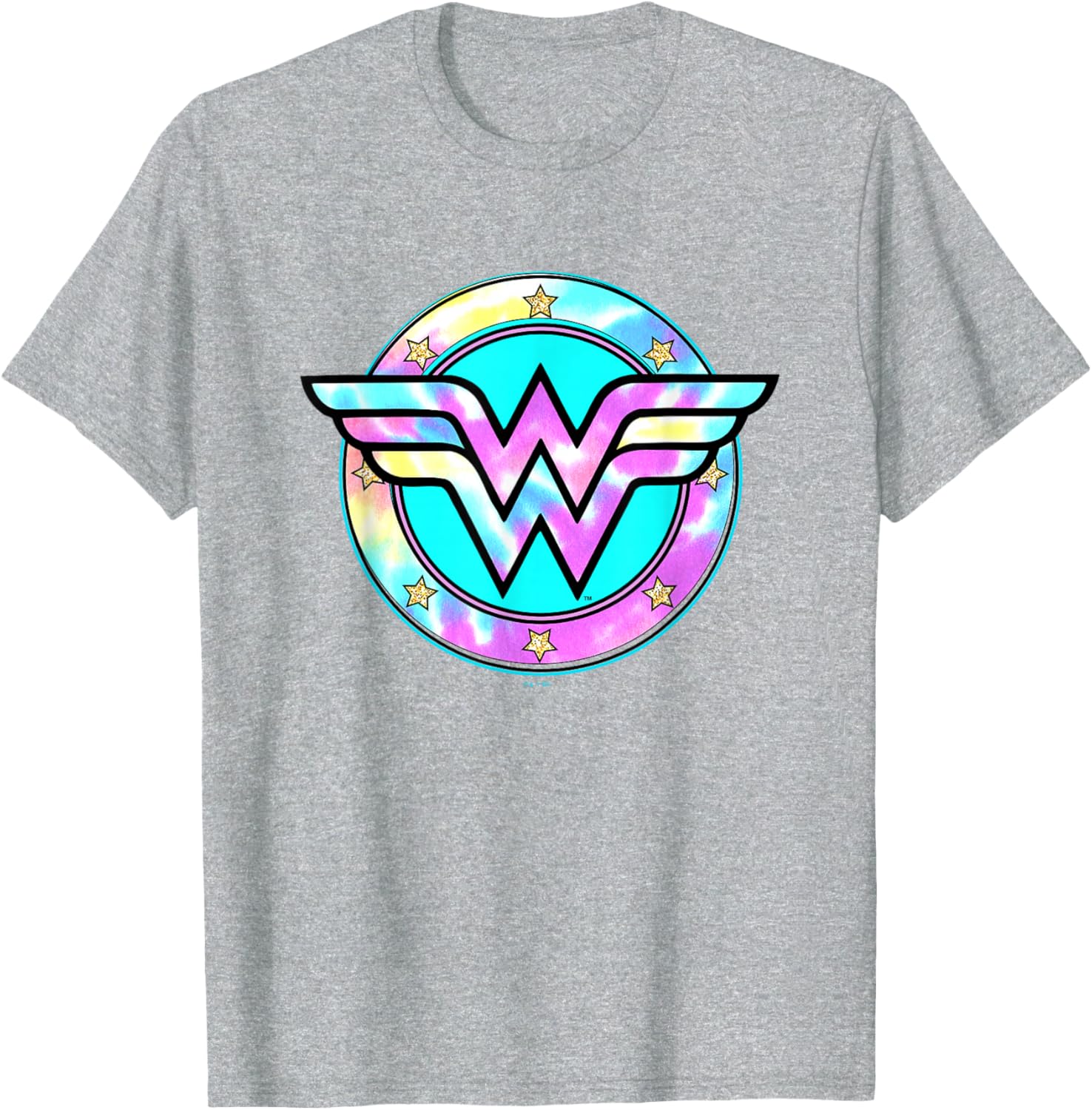 Wonder Woman Rainbow Tie-Dye Superhero Badge T-Shirt for Fans - 15