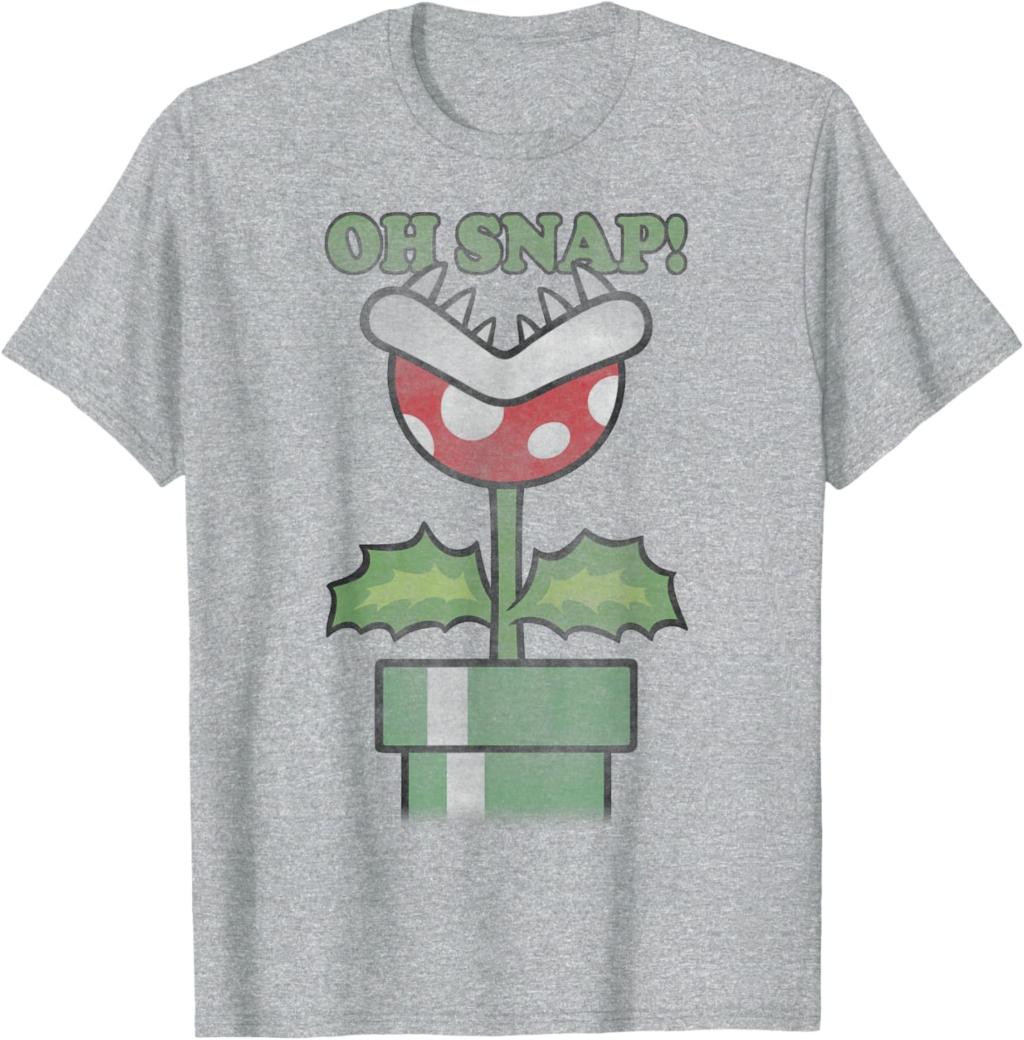 Vintage Nintendo Super Mario Piranha Plant Oh Snap T-Shirt for Gamers - 1