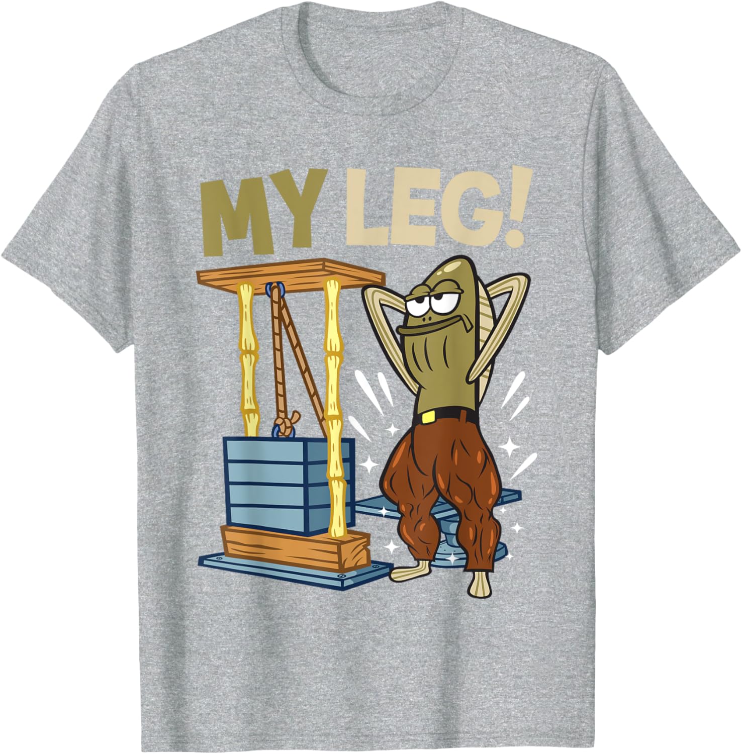 Mademark x SpongeBob My Leg Bodybuilding Funny T-Shirt for Leg Day - 1