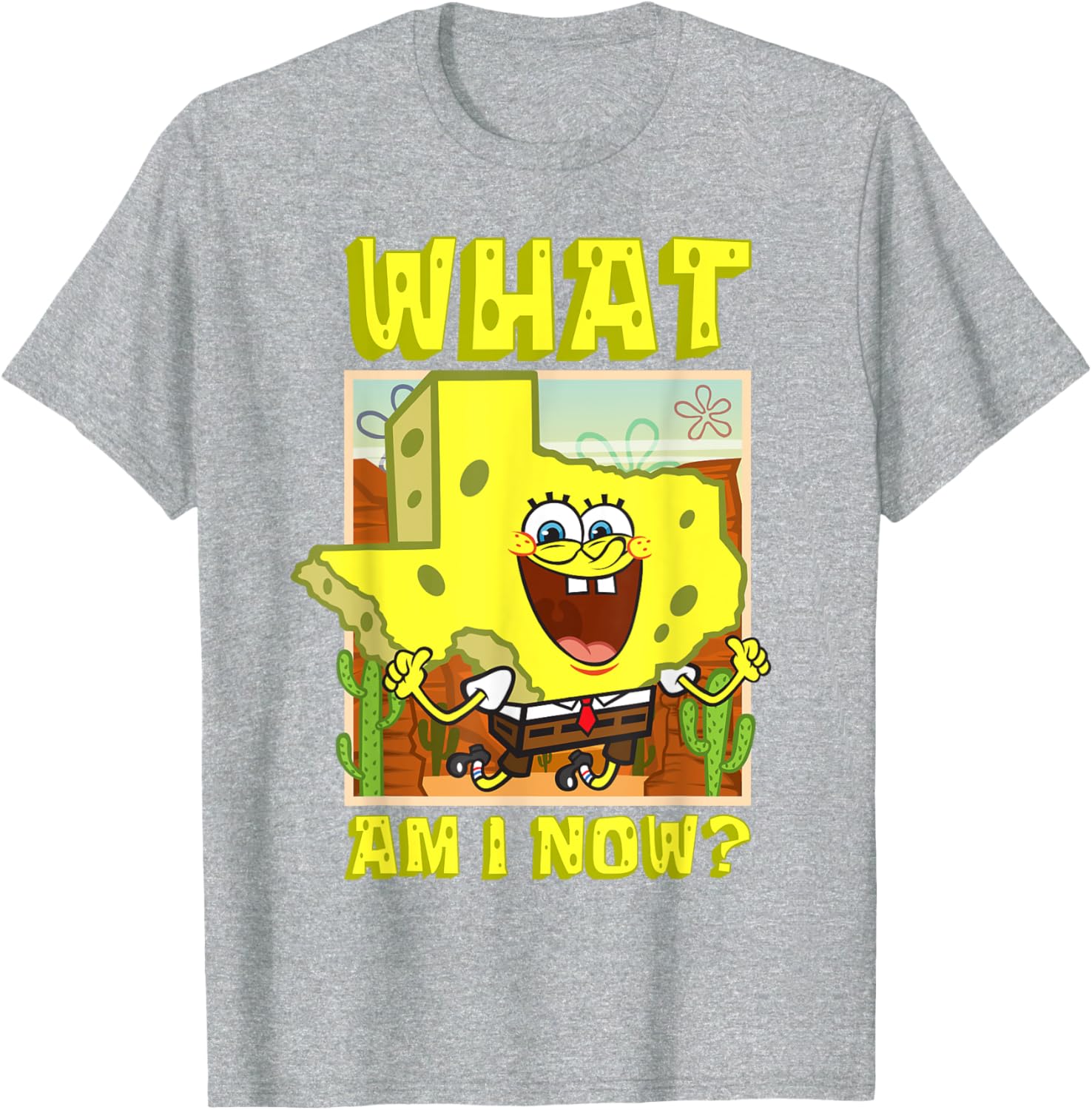 Mademark SpongeBob Texas Map T-Shirt for Fun Loving Texans - 3