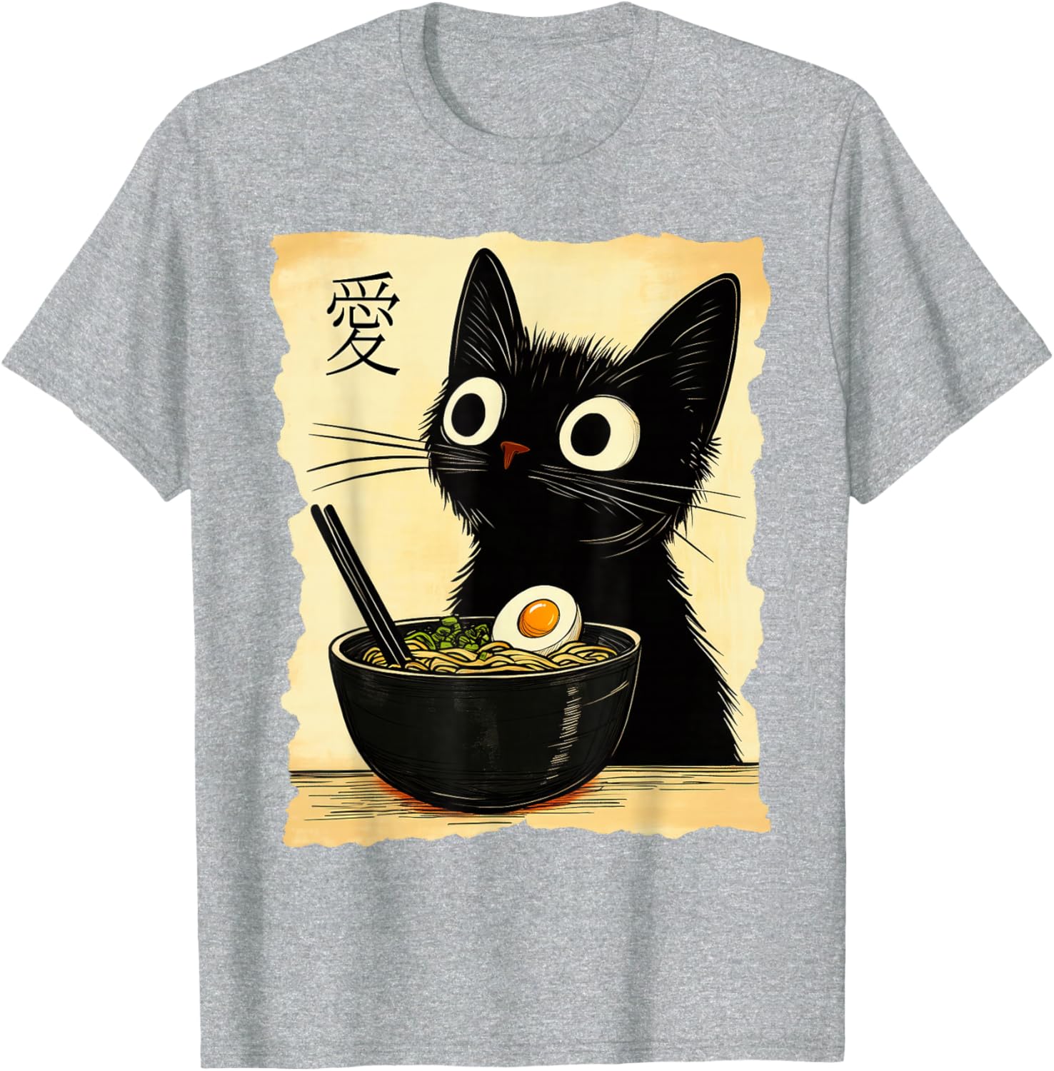 Funny Cat Ramen Graphic Tee Cute Japanese Kawaii Anime Cat T-Shirt - 23