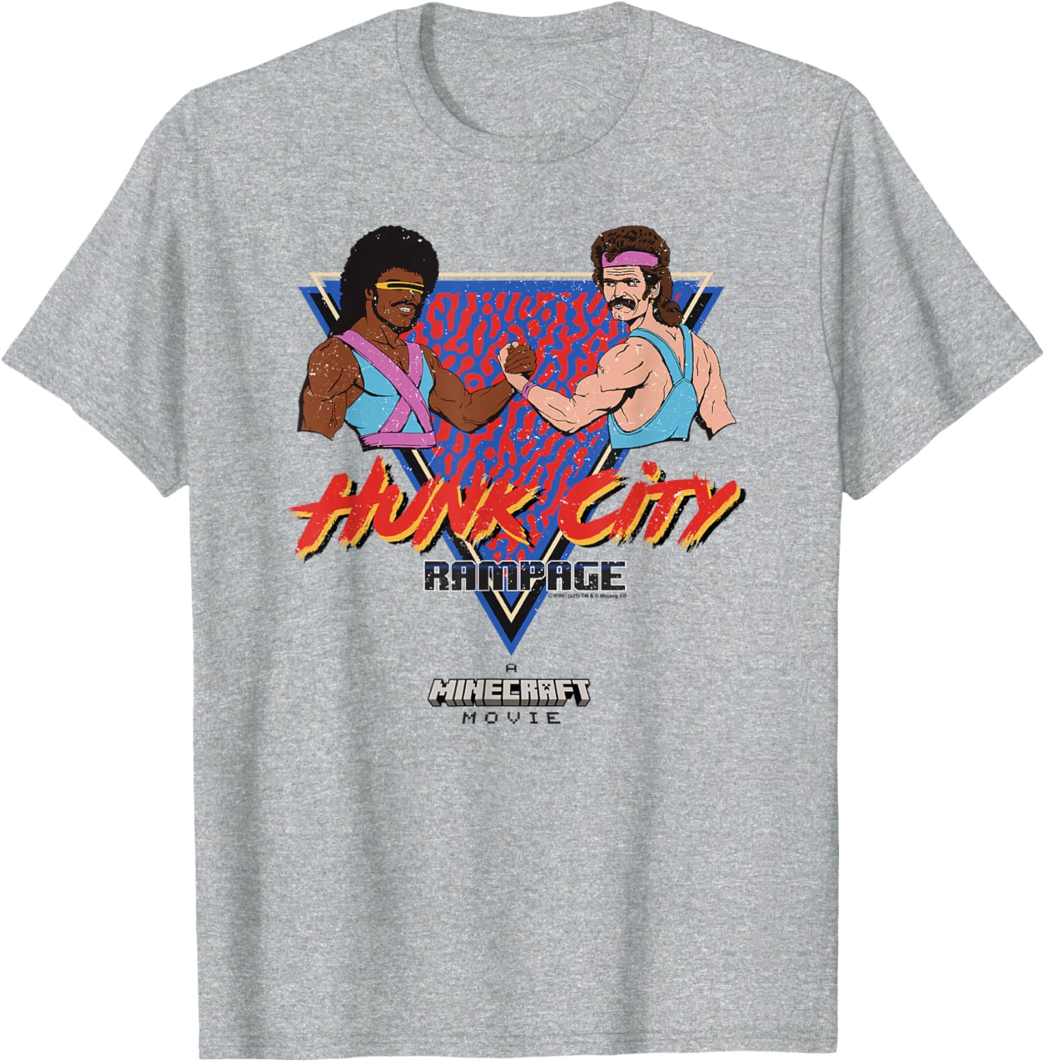 Colorful 90's Logo Minecraft Movie Hunk City Rampage T-Shirt for Fans - 5