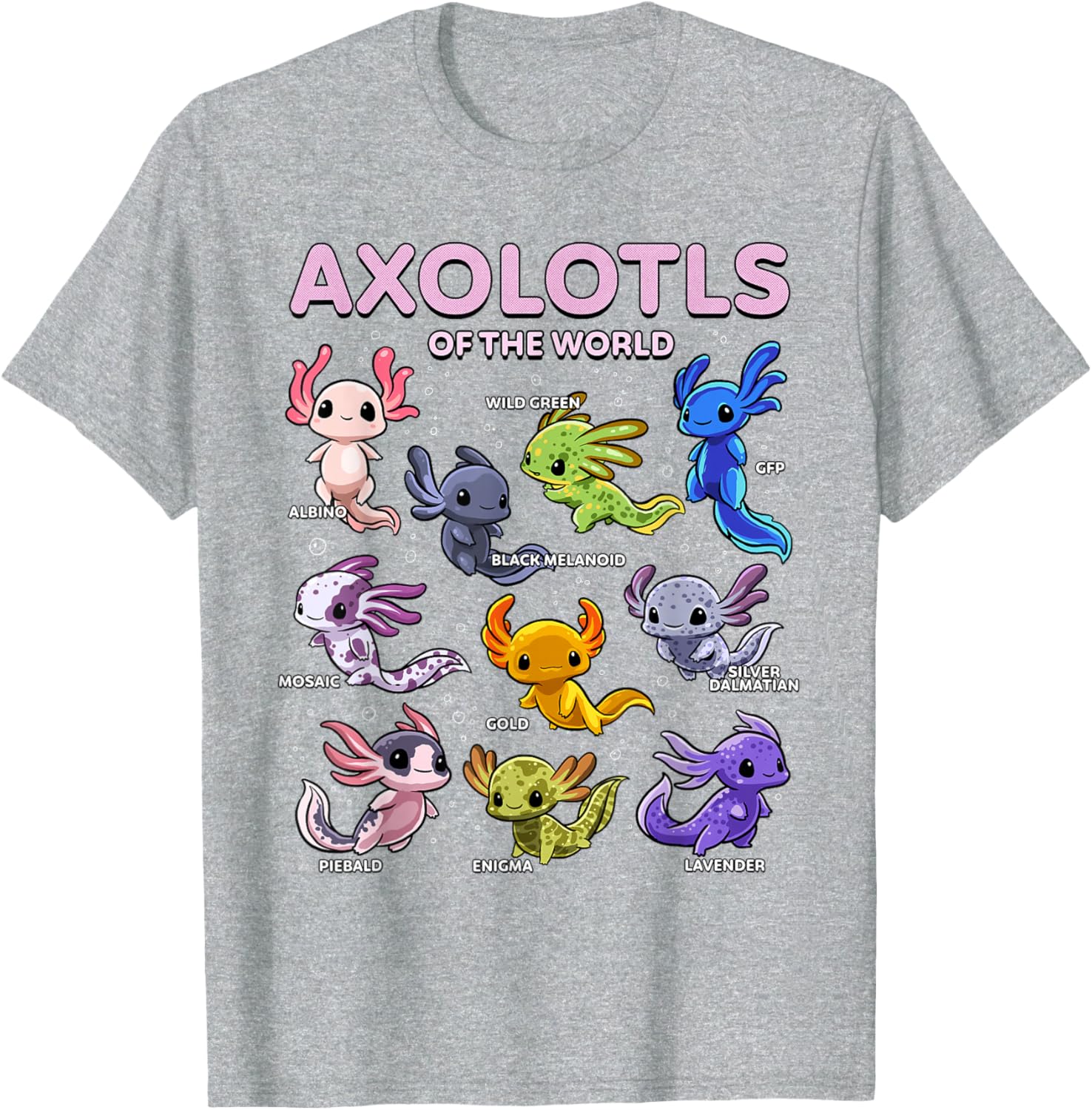 Kawaii Axolotl T-Shirt for Animal Lovers | Cute Axolotls of the World - 10