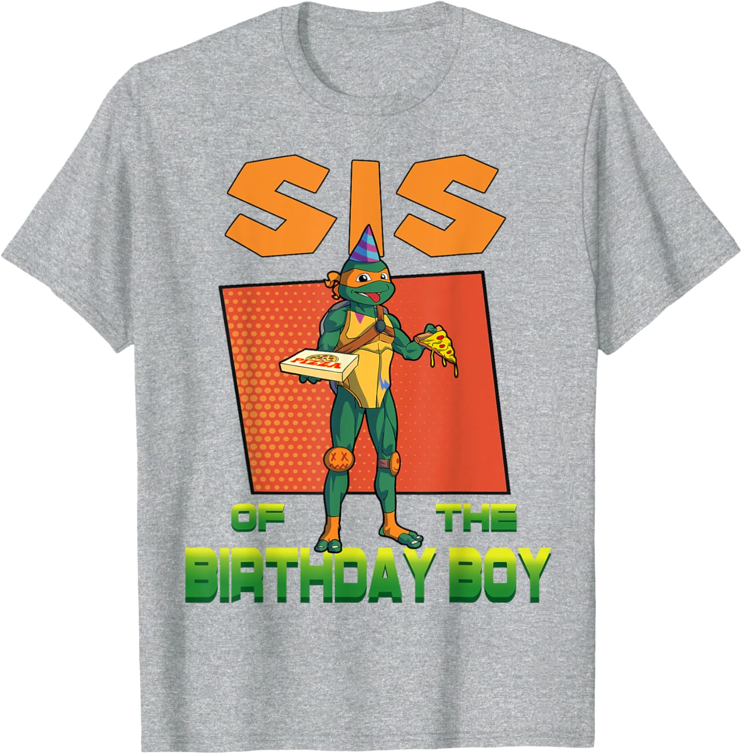 Mademark Teenage Mutant Ninja Turtles Mikey Pizza Birthday Party T-Shirt - 10