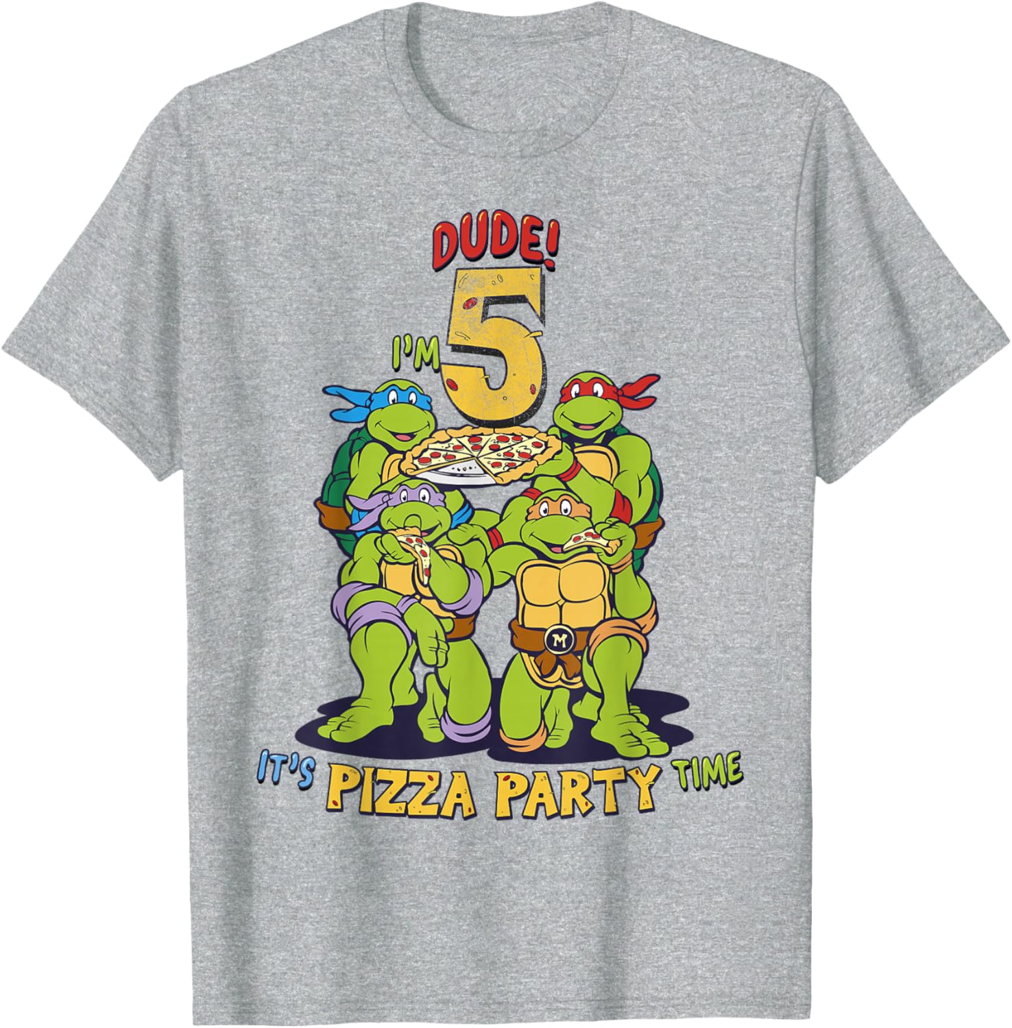 Teenage Mutant Ninja Turtles Pizza Party T-Shirt for Boys Age 5 - 9