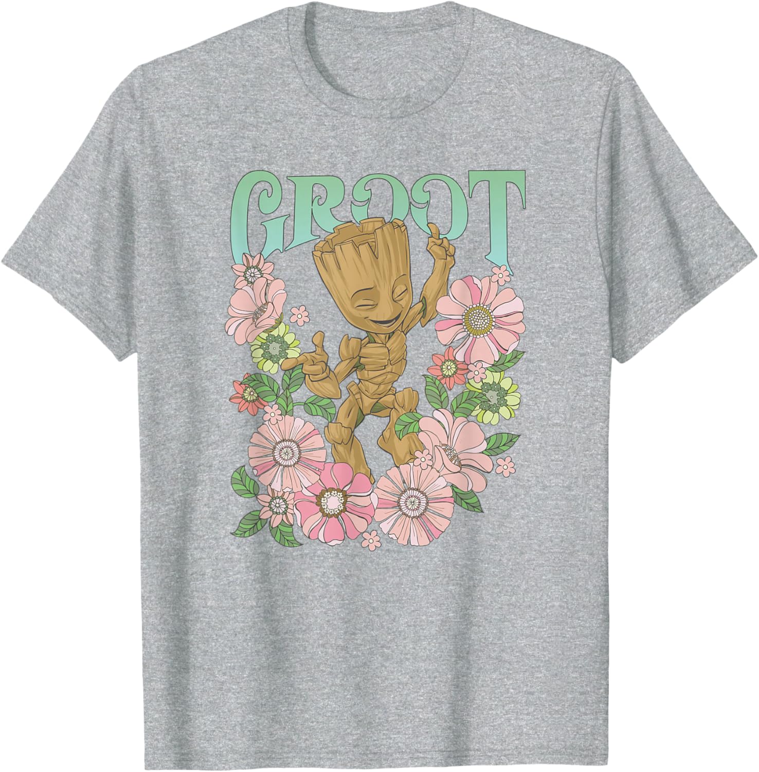 Marvel Guardians of the Galaxy Groot Floral Dance T-Shirt for Fans - 8