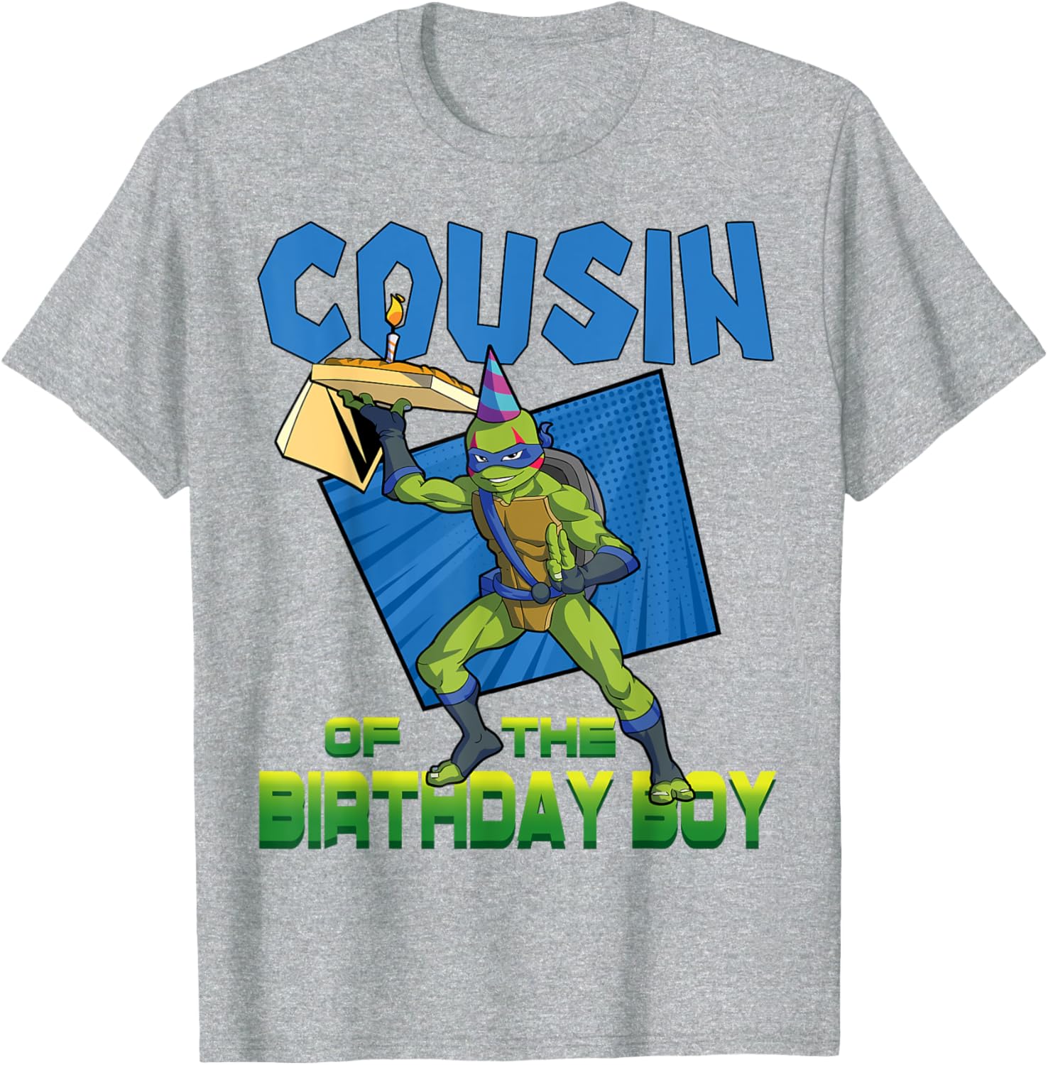 Leo Cousin of the Birthday Boy Pizza Party T-Shirt for TMNT Fans - 1