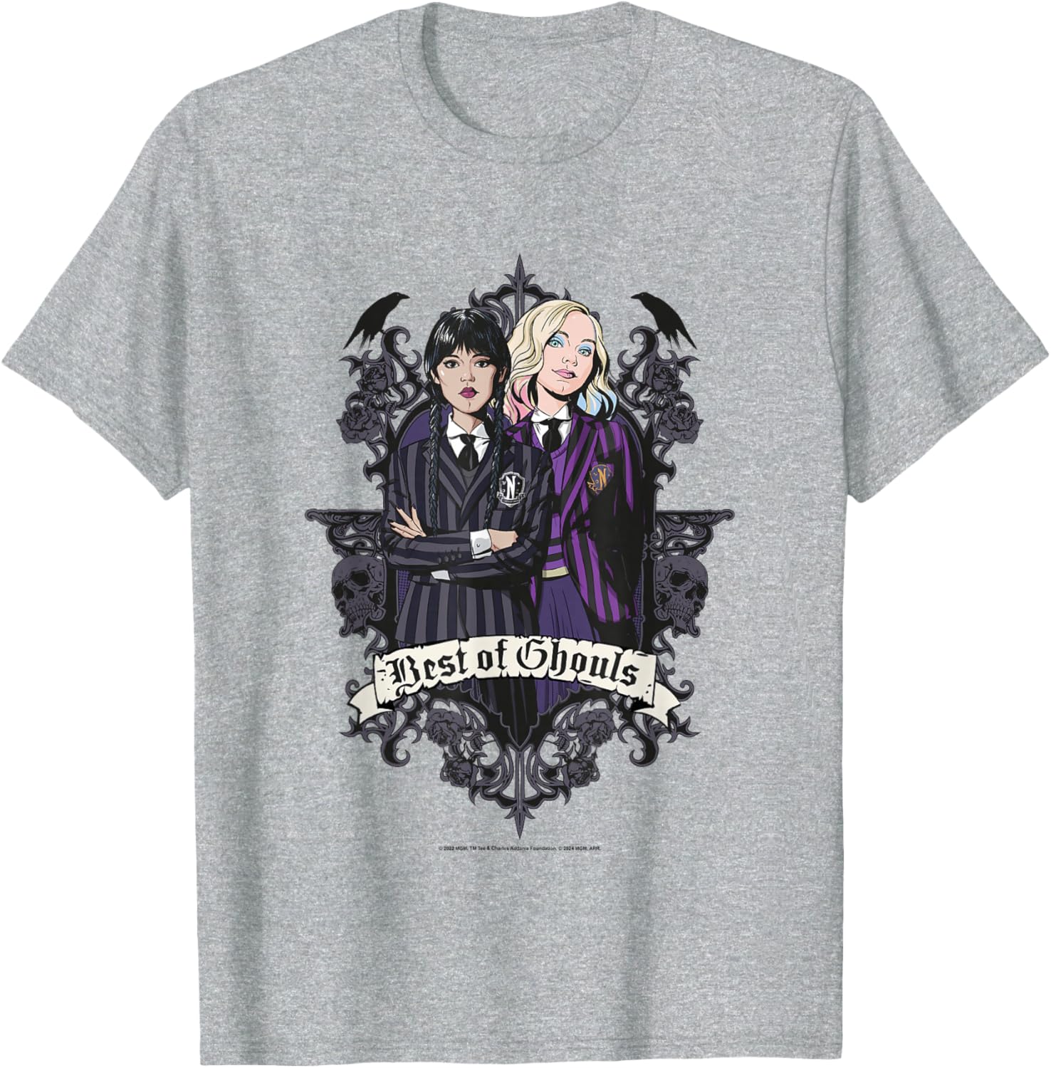 Ghouls Wednesday and Enid T-Shirt for Fans of Wednesday Series - 1