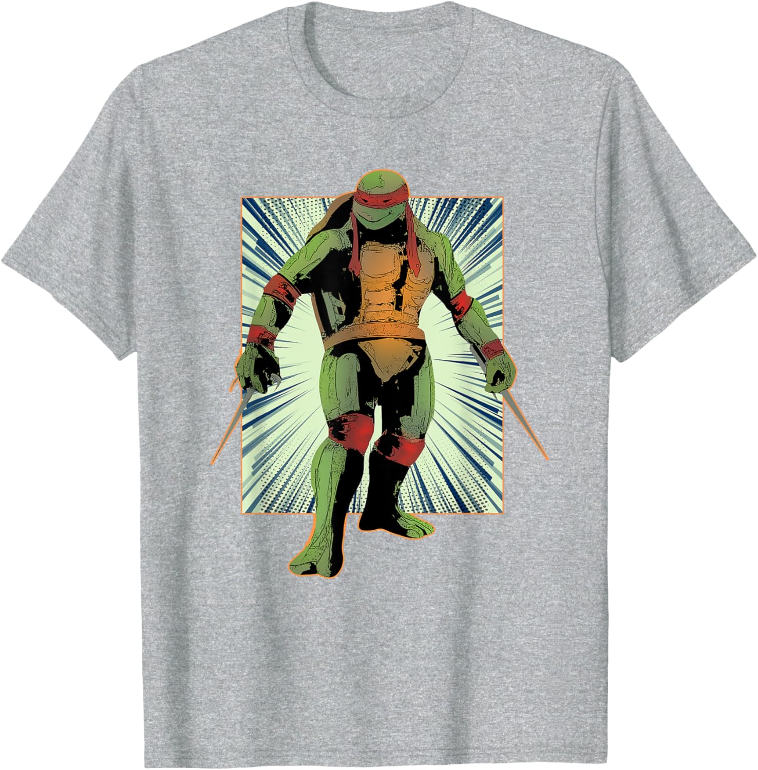 Mademark Teenage Mutant Ninja Turtles Raphael Retro Style Burst T-Shirt - 1