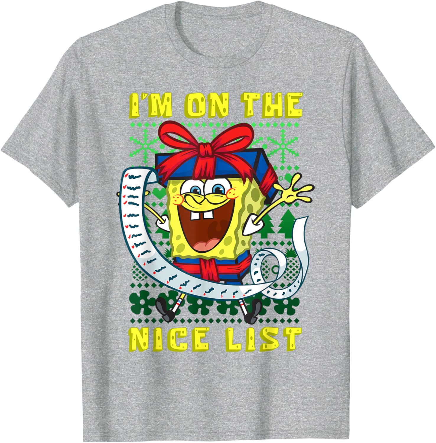 Mademark SpongeBob SquarePants Christmas Nice List T-Shirt for Kids - 4