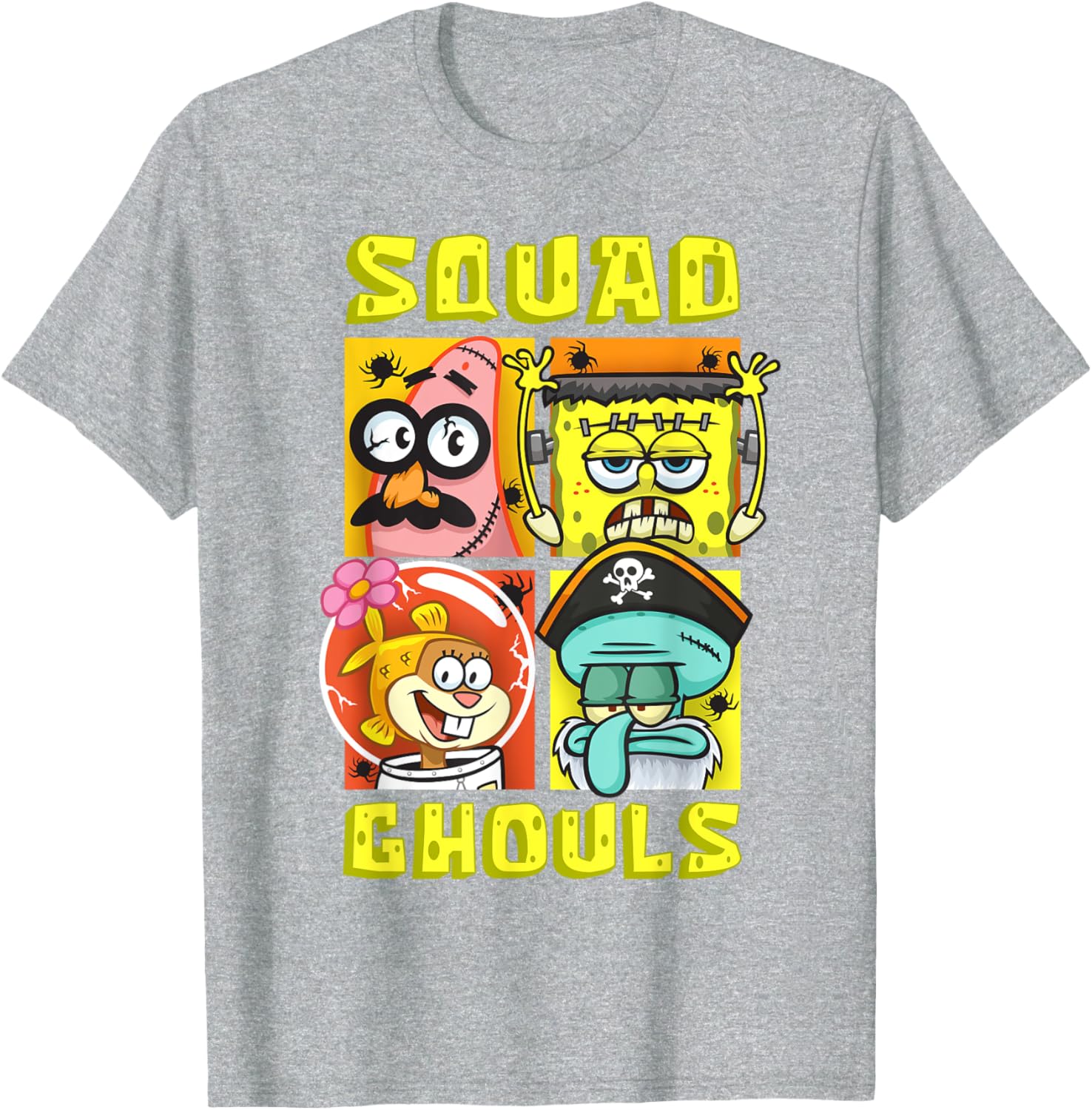 Mademark SpongeBob Halloween Squad T-Shirt with Patrick, Squidward & Sandy - 4