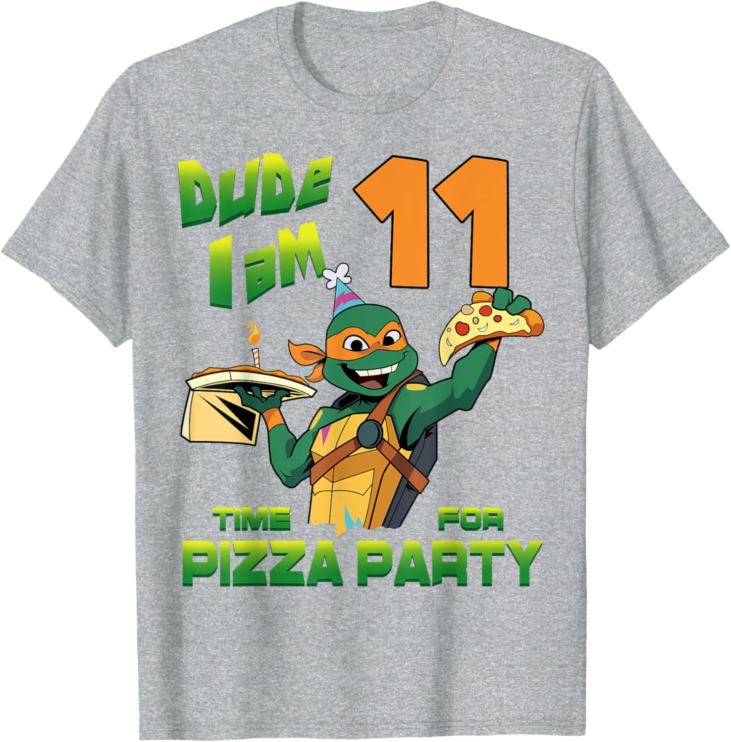 Mademark Teenage Mutant Ninja Turtles Mikey Pizza Birthday T-Shirt - 22