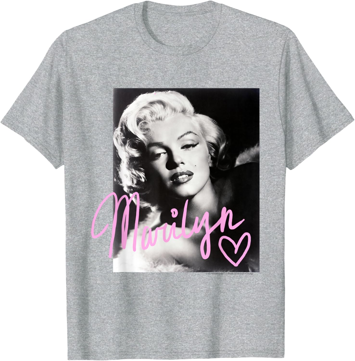 Marilyn Monroe Black and White T-Shirt with Pink Handwriting Design - 5