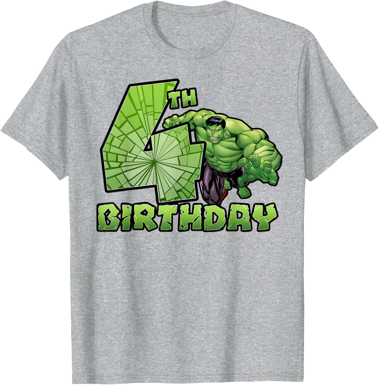 Marvel Avengers Hulk Smash 4th Birthday T-Shirt for Kids Fun Party Wear - 4