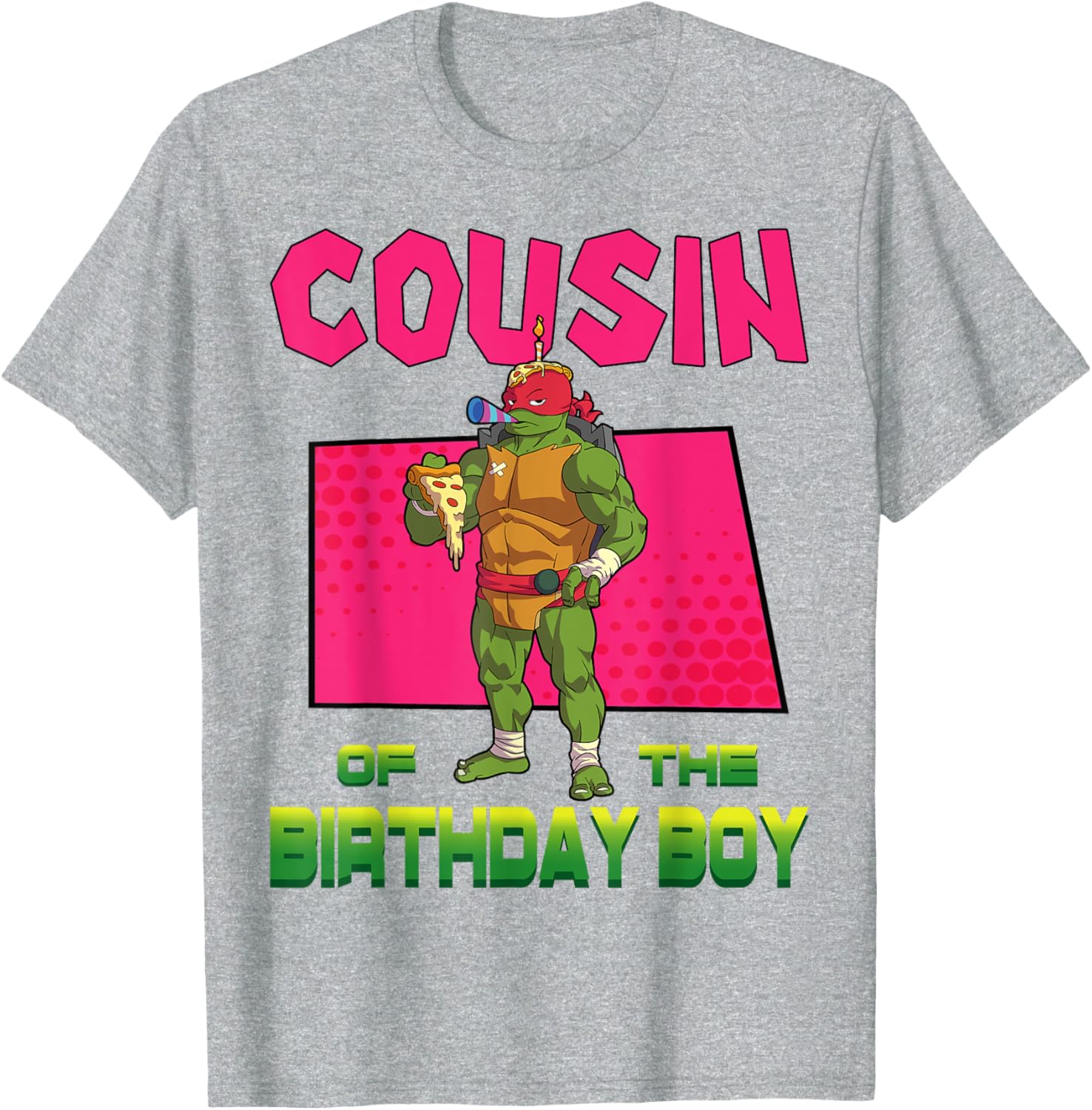Mademark Teenage Mutant Ninja Turtles Raphael Birthday Pizza Party T-Shirt - 25
