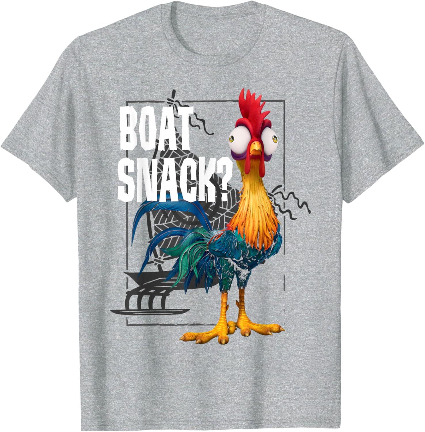 Disney Moana Hei Hei Boat Snack T-Shirt Vintage Style for Fans - 7