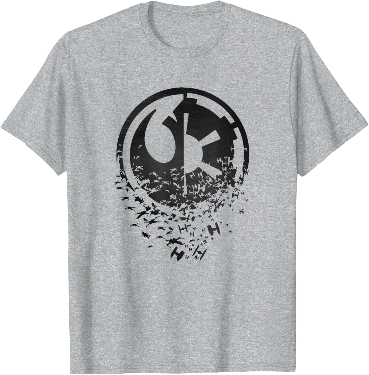 Star Wars Rebel Alliance versus Galactic Empire Split T-Shirt for Fans - 6