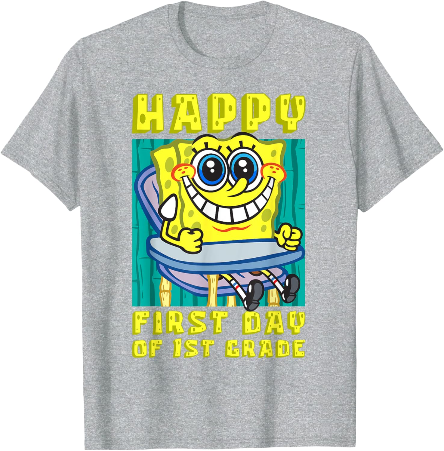 SpongeBob Happy First Day of 1st Grade T-Shirt for Kids - 3