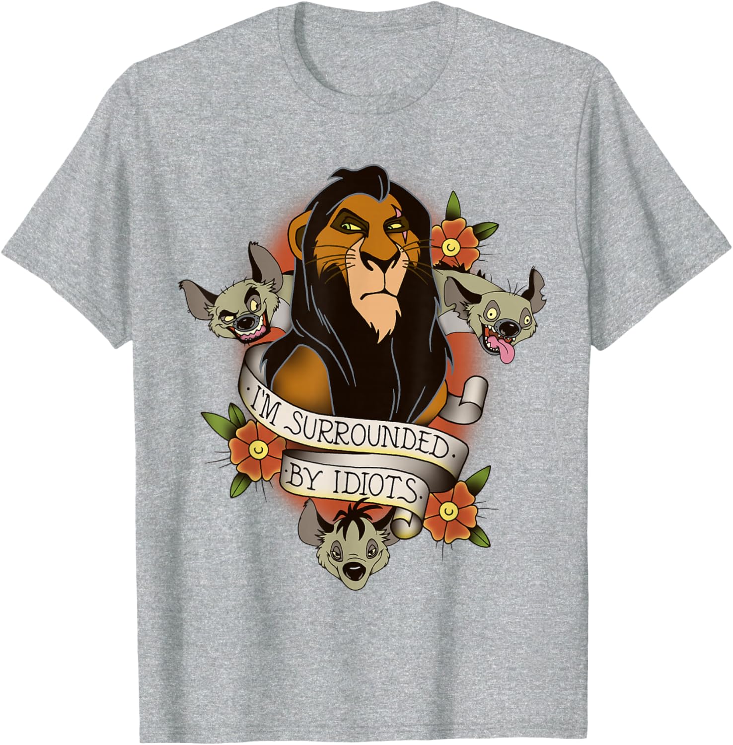 Disney Lion King Scar Hyenas I'm Surrounded By Idiots T-Shirt for Fans - 5