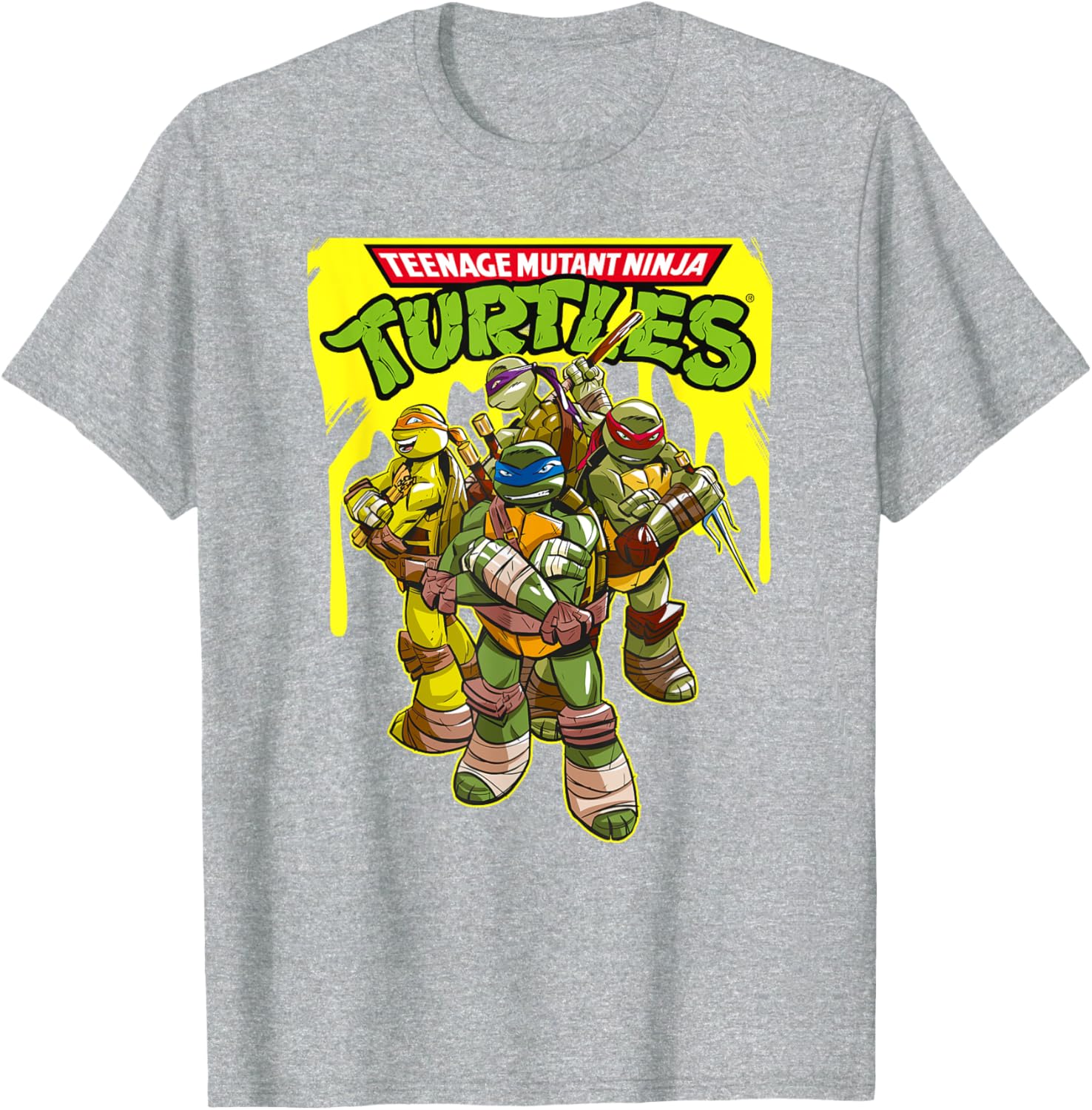 Mademark TMNT Yellow Splatter Paint T-Shirt for Fun Teenage Mutant Ninja Turtles Fans - 4