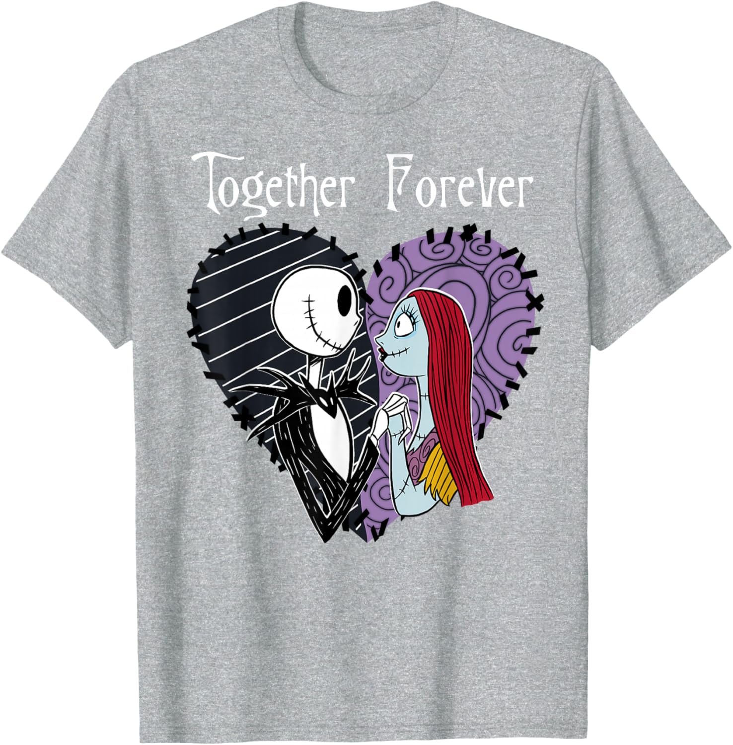 Disney The Nightmare Before Christmas Jack and Sally Together T-Shirt - 6
