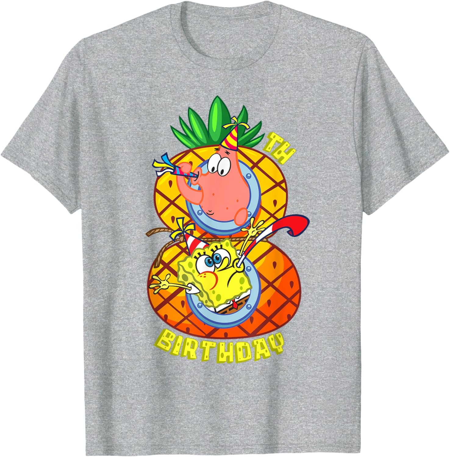 SpongeBob Patrick 8th Birthday Boy T-Shirt Fun Pineapple Design - 14