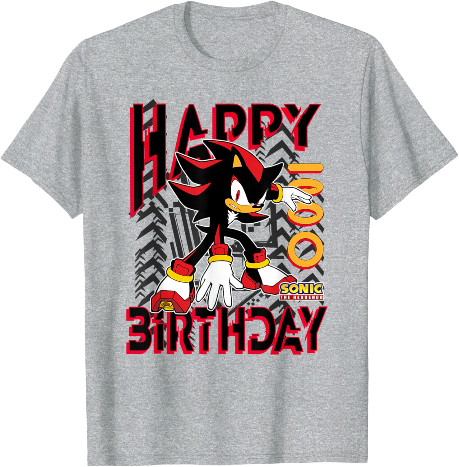 Sonic The Hedgehog Shadow Grid Birthday Poster T-Shirt for Fans - 5