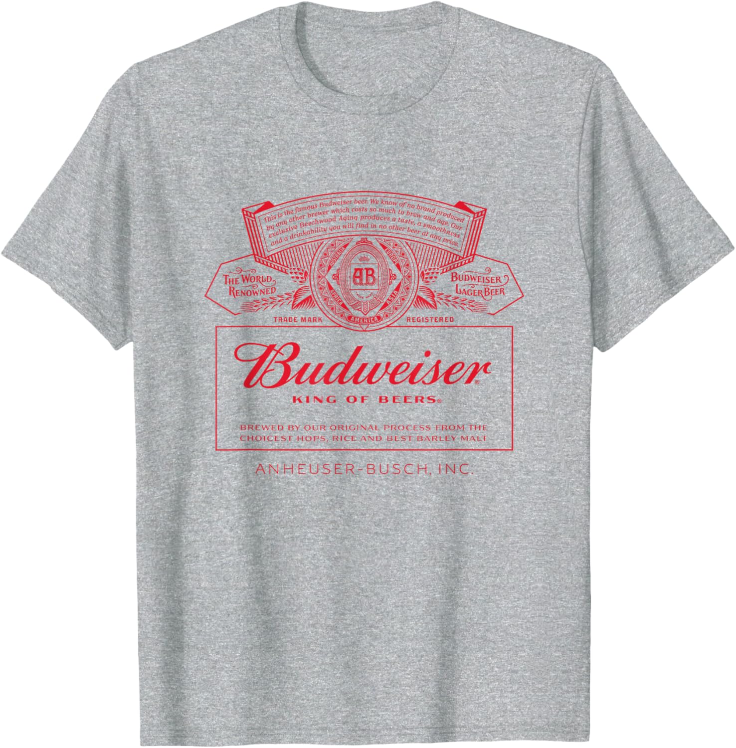 Classic Budweiser Can Label T-Shirt for Men - Black Small Size - 1