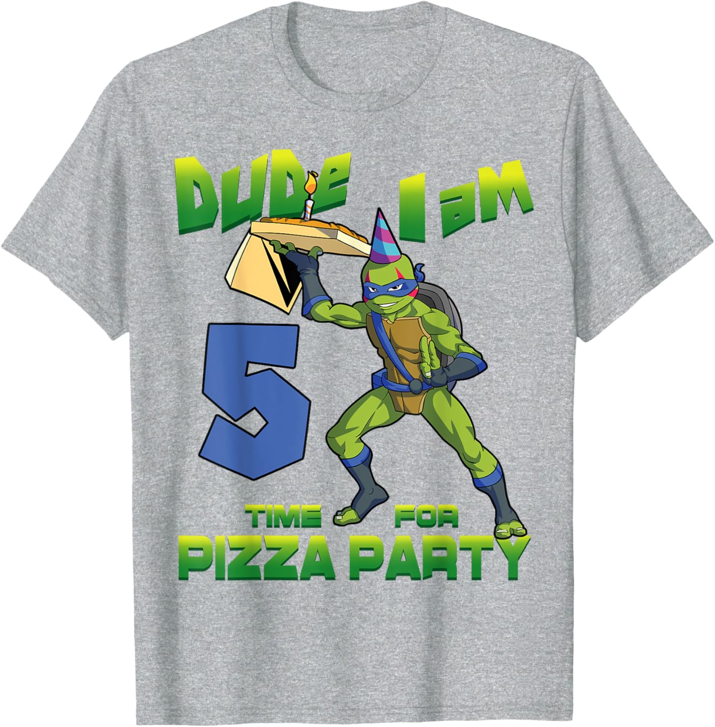Mademark Teenage Mutant Ninja Turtles Leo Pizza Birthday T-Shirt for Kids - 3