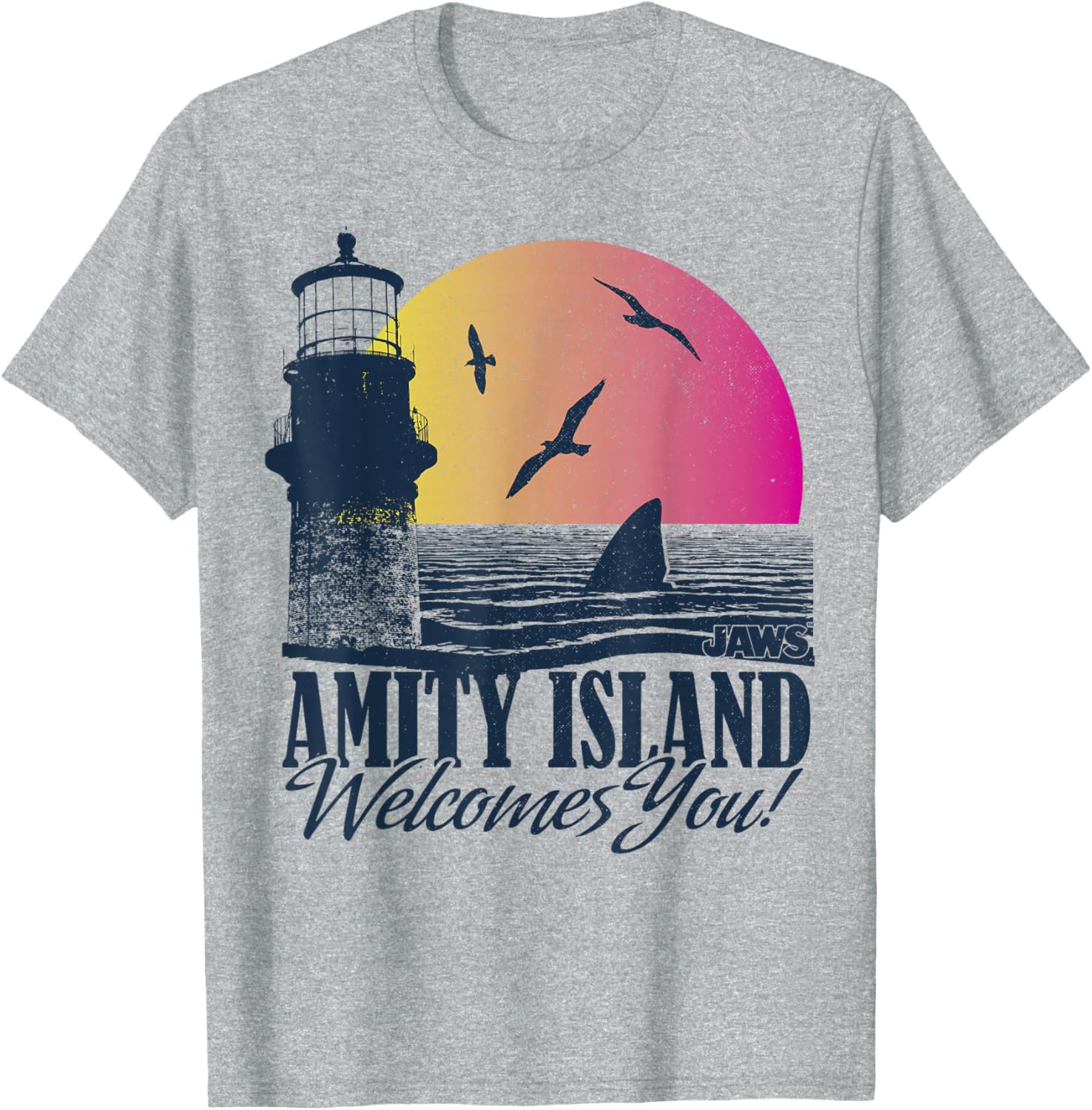 Amity Island Welcomes You Jaws Sunset T-Shirt for Beach Lovers - 1