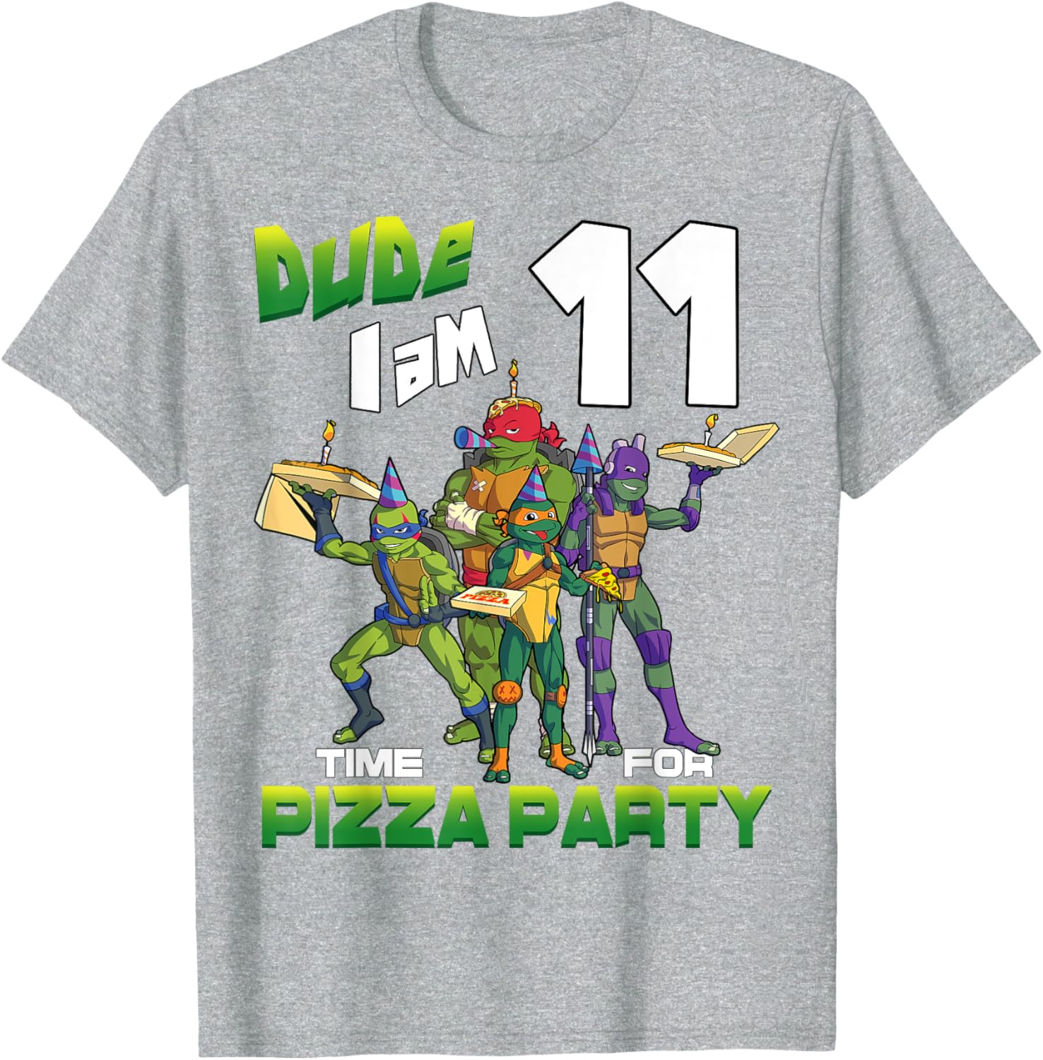 Mademark Teenage Mutant Ninja Turtles Pizza Birthday T-Shirt for Ages 11 - 1