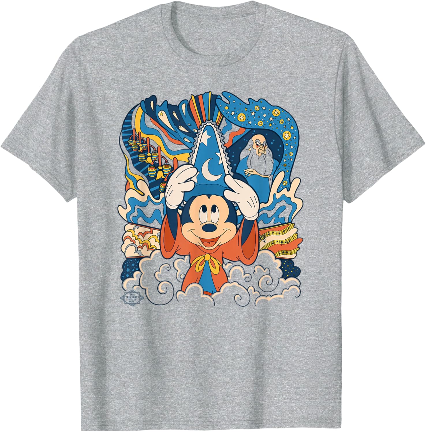 Disney Fantasia Mickey Mouse Sorcerer's Apprentice Retro T-Shirt for Fans - 15