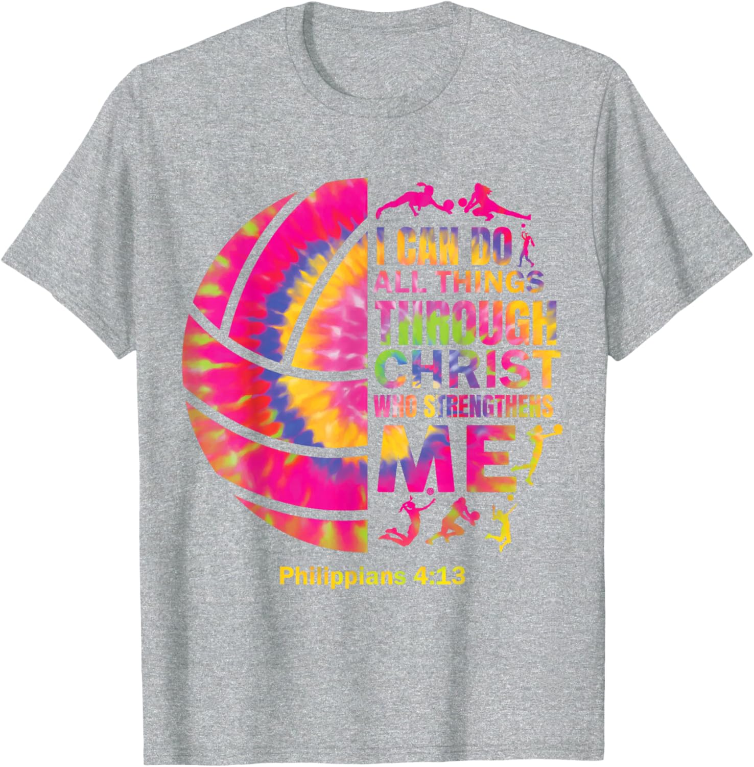 Christian Tie Dye Volleyball T-Shirt for Teen Girls and Women - 17