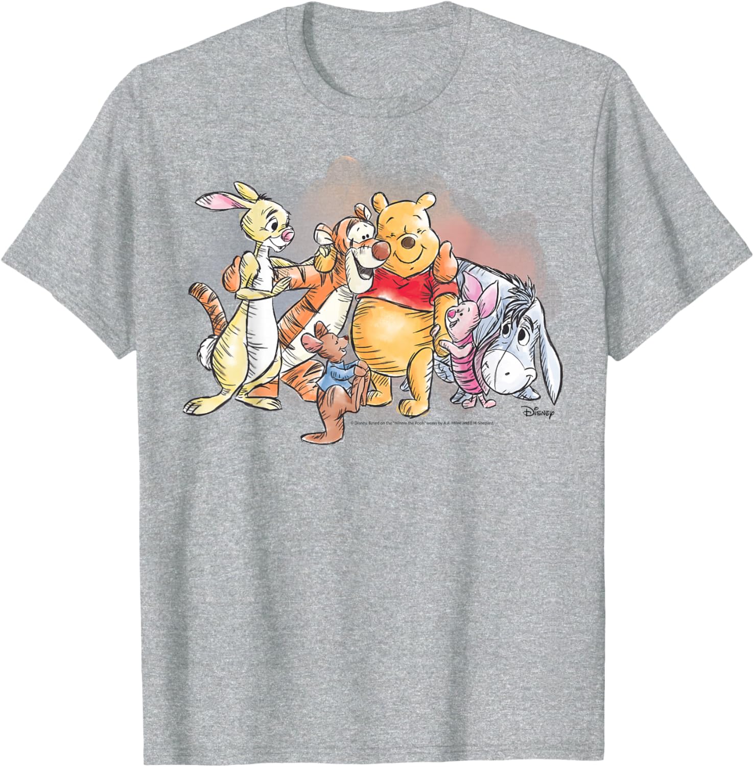 Winnie the Pooh Watercolor T-Shirt Cute Apparel for Fans of Pooh Bear - 3