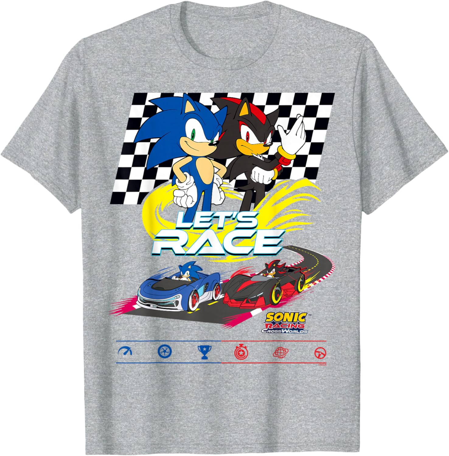Sonic Racing CrossWorlds T-Shirt Sonic vs Shadow Race Day Apparel - 7