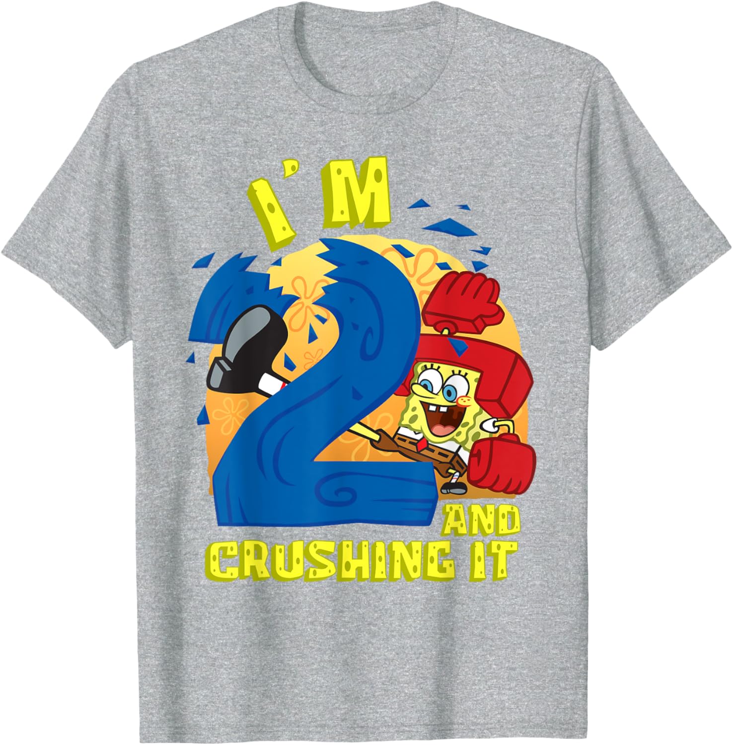 SpongeBob SquarePants 2nd Birthday Gift Crushing It T-Shirt for Kids - 14