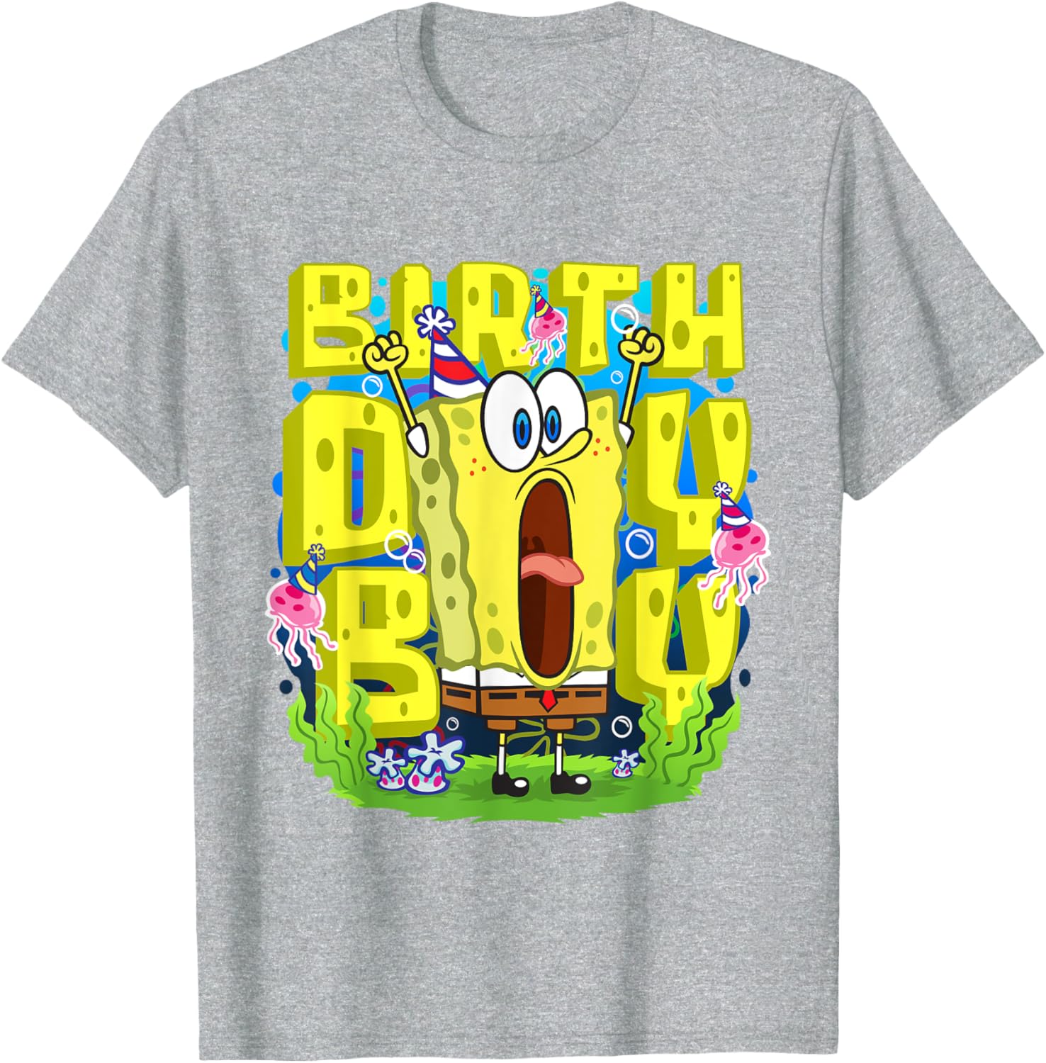 Mademark SpongeBob SquarePants Birthday Boy Funny T-Shirt for Kids - 12