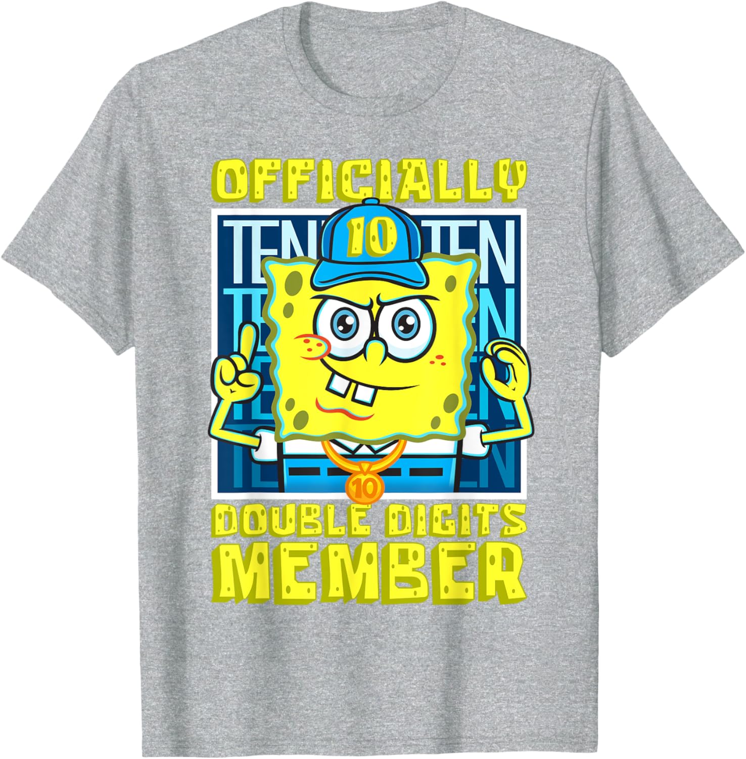 Mademark SpongeBob SquarePants Boys 10th Birthday T-Shirt Fun Style - 11