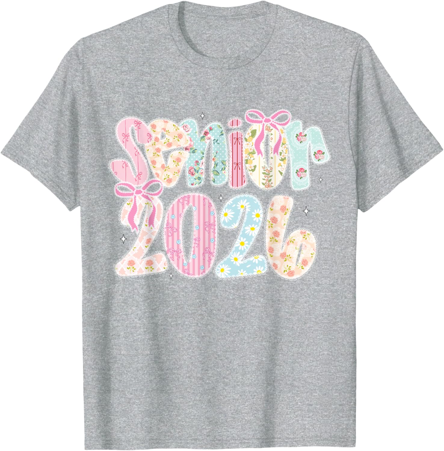 Coquette Lace Floral Pastel Graduation T-Shirt for Senior 2026 - 14