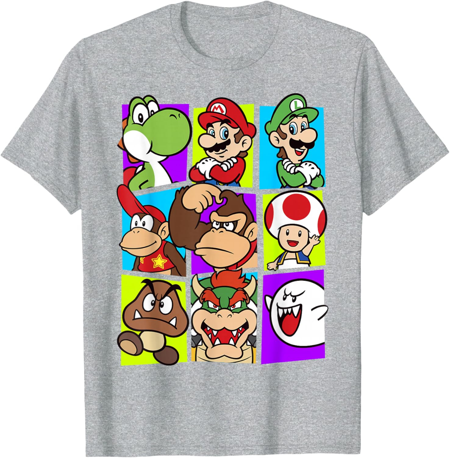 Super Mario Yoshi Luigi Bowser Gang Box-Up Graphic T-Shirt for Fans - 7