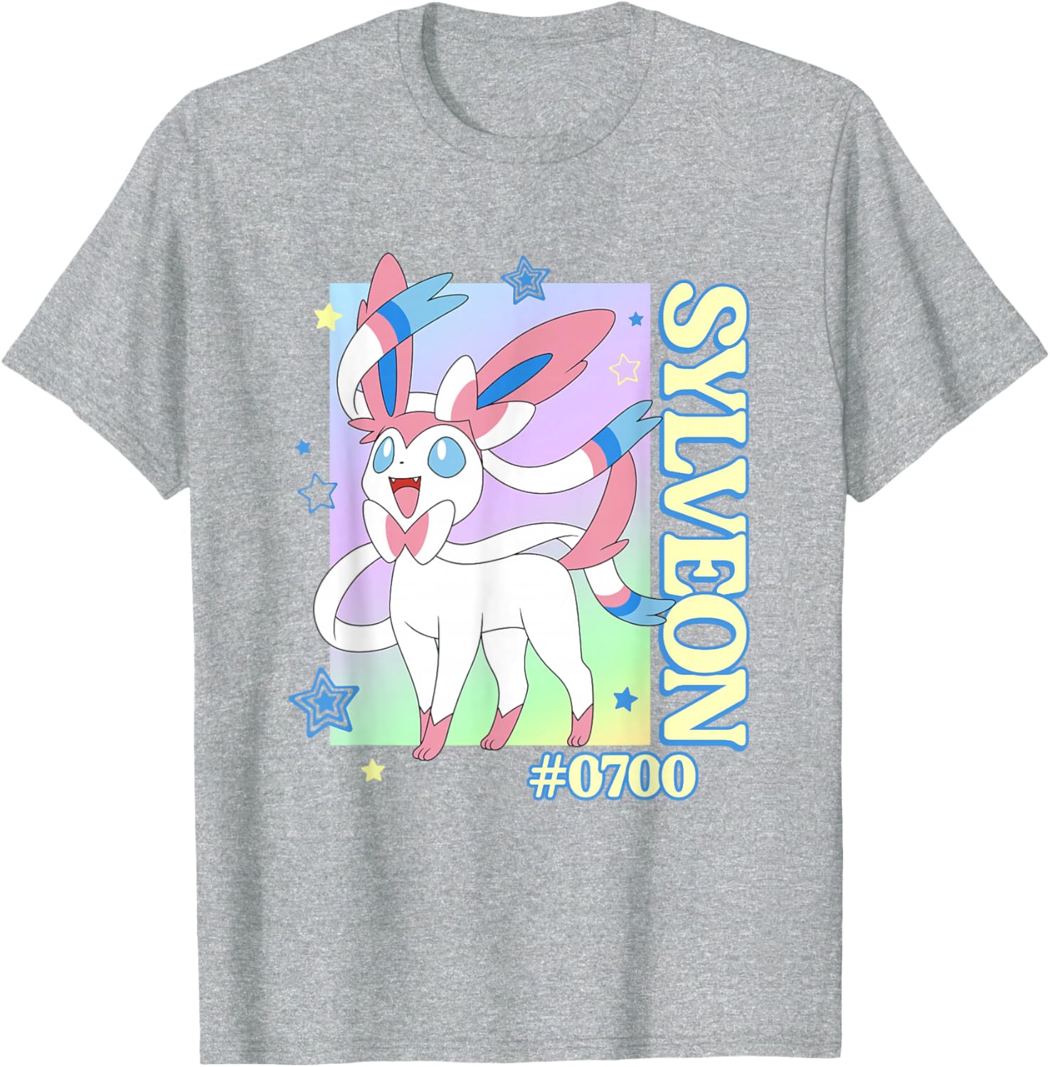 Colorful Pokemon Sylveon #0700 Unisex T-Shirt for Adults and Teens - 5