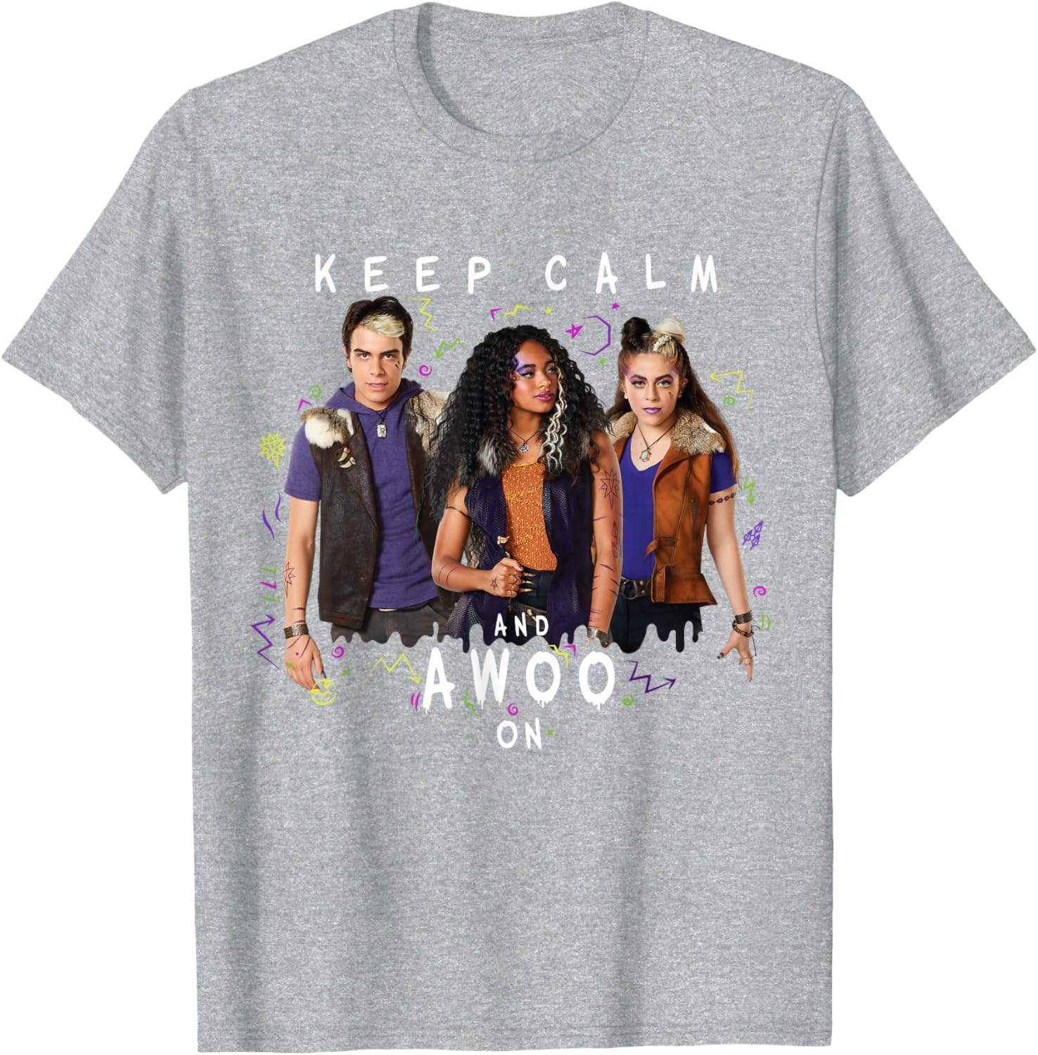 Disney Channel Zombies 2 Keep Calm and Awoo On Fun T-Shirt for Fans - 10
