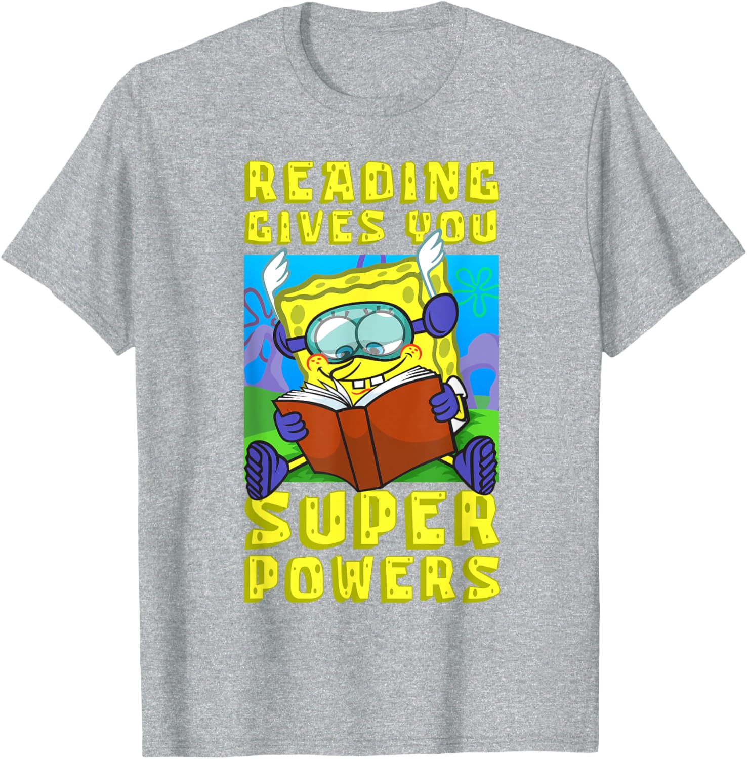 Mademark SpongeBob SquarePants Super Powers Reading T-Shirt for Kids - 5