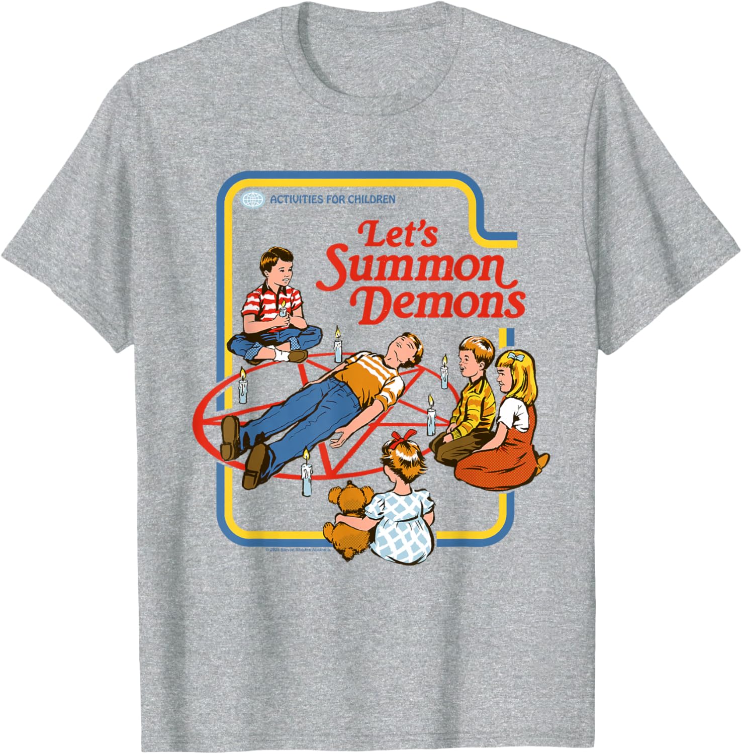 Funny Retro Let's Summon Demons T-Shirt for Adult Humor Fans - 1